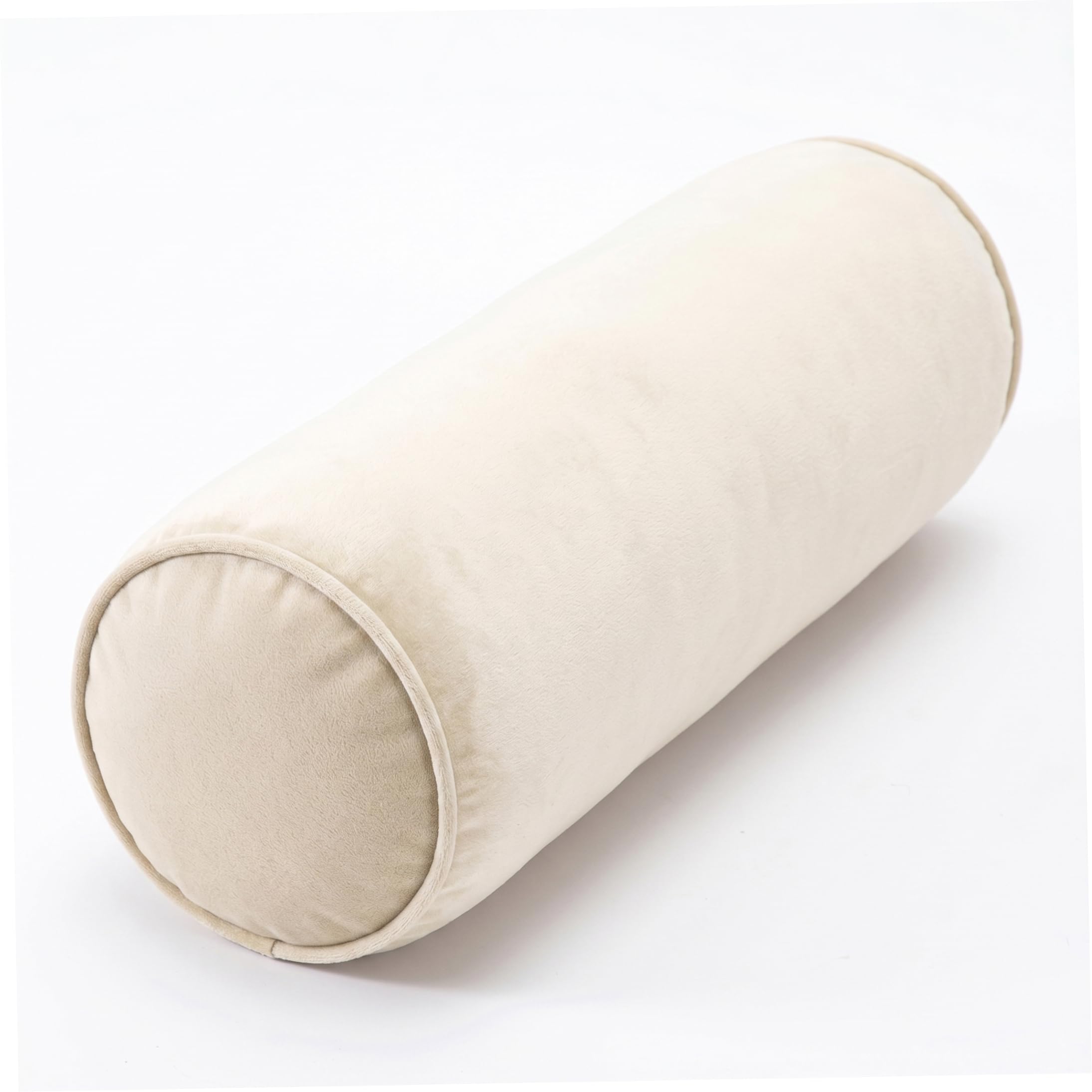 Gemuseeee 7x18 Inch Decorative Bolster Cylinder Pillow with Washable Cover Neck Leg Lumbar Support for Couch Bed Office - Beige