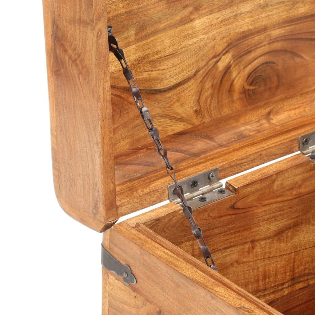 Baúl de almacenamiento de madera maciza de acacia, 40 x 40 x 40 cm, con tapa y cerradura, caja con cerradura para salón, dormitorio, pasillo, como cofre de asiento y mesita de noche