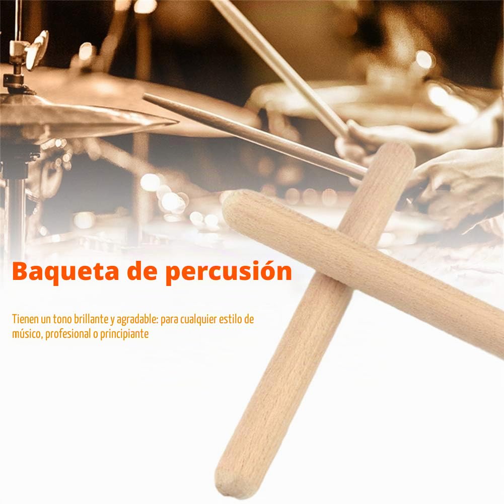 Tree2018 Claves de madera clásica, instrumento de percusión musical, 7.8 pulgadas, palos de ritmo de madera dura natural mejor que las baquetas para adultos y niños, 8 pares