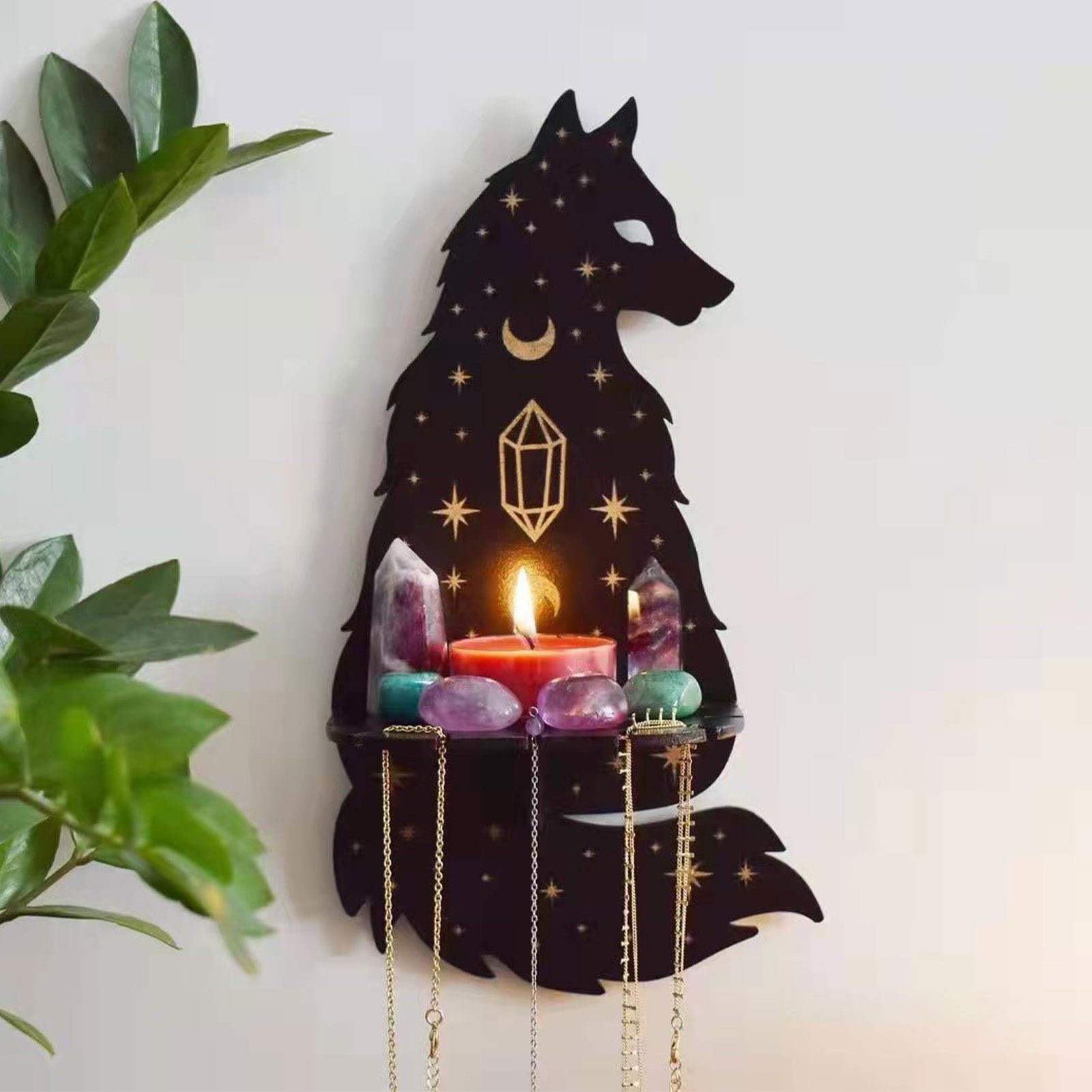 Étagère en cristal pour décor zen et mauvais œil suspendu