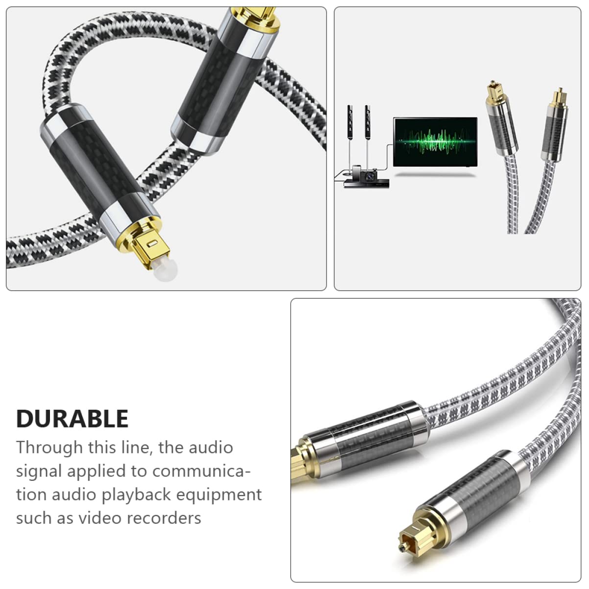 NUOBESTY Audio in Carbonio 5 Metri Maschio-Maschio per Amplificatori e Soundbar