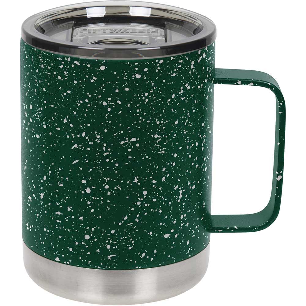 FIFTY/FIFTY 12oz - Green Speckled Camp Mug with Slide Lid