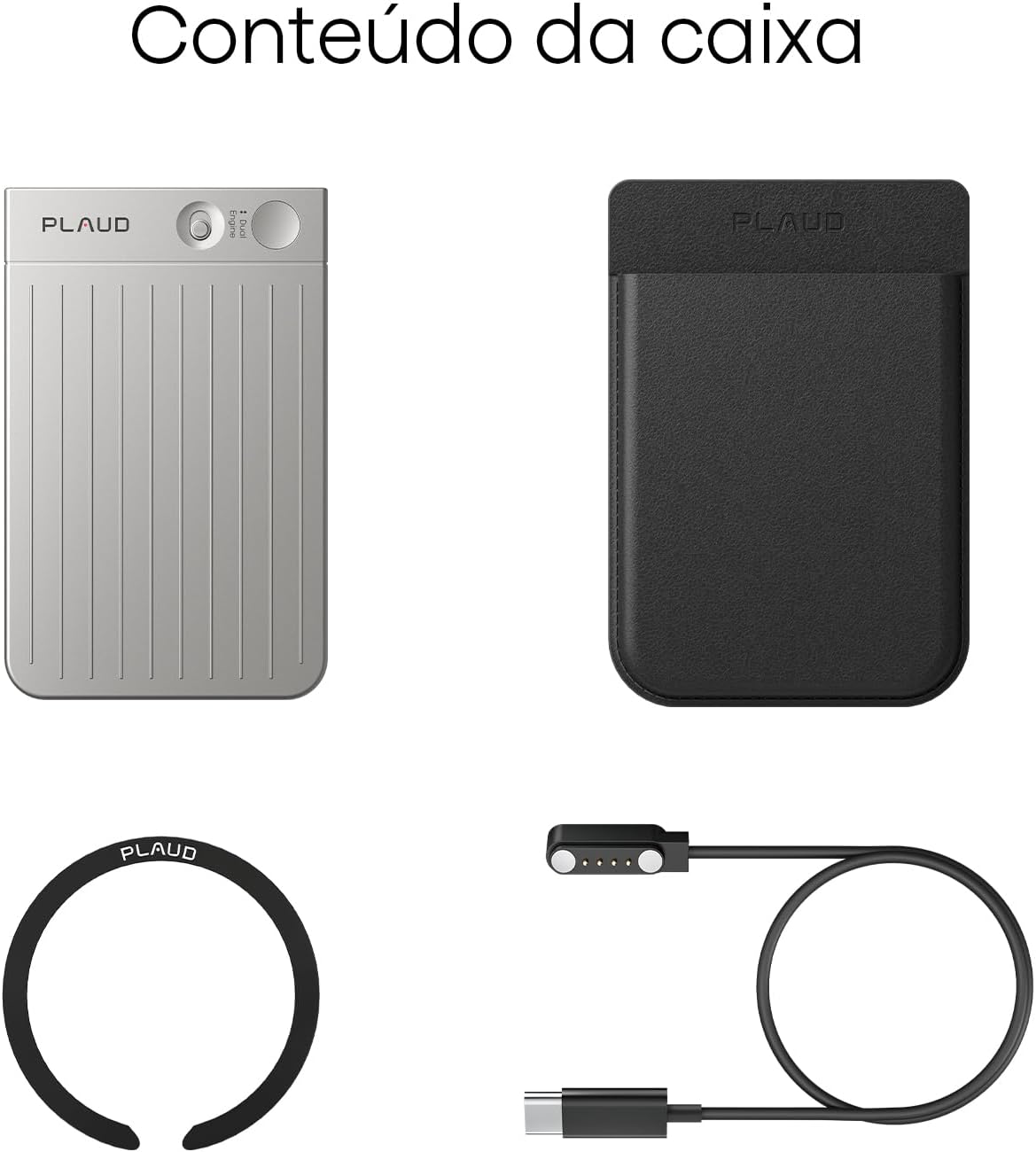 Gravador de voz com IA, gravador de áudio Plaud Note c/capa, controle de aplicativo, transcrição e resumo com tecnologia de IA, suporte a 112 idiomas, 64GB, para aulas, reuniões, chamadas