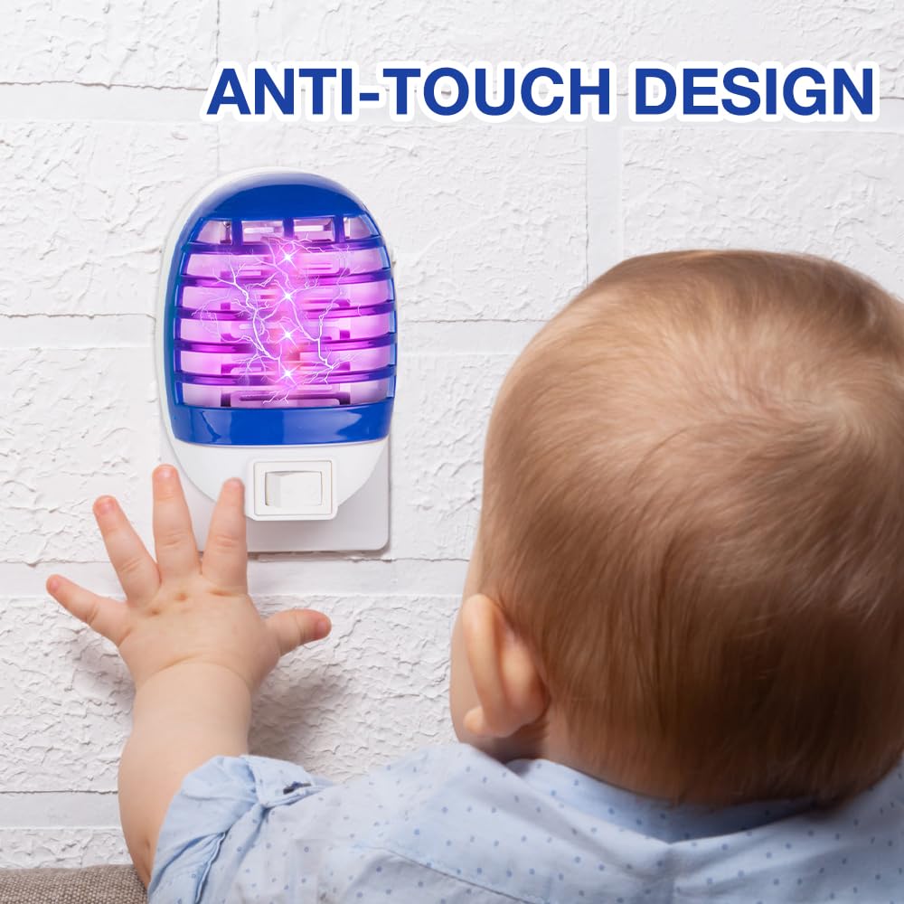 Exbuster Blauw licht tegen muggen: set van 2 stopcontacten, insectenverdelger met uv-licht, voor ruimtes tot 20 m² (blauw licht steekmuggenstekker, blauw licht muggenstekker, insectenverdeling