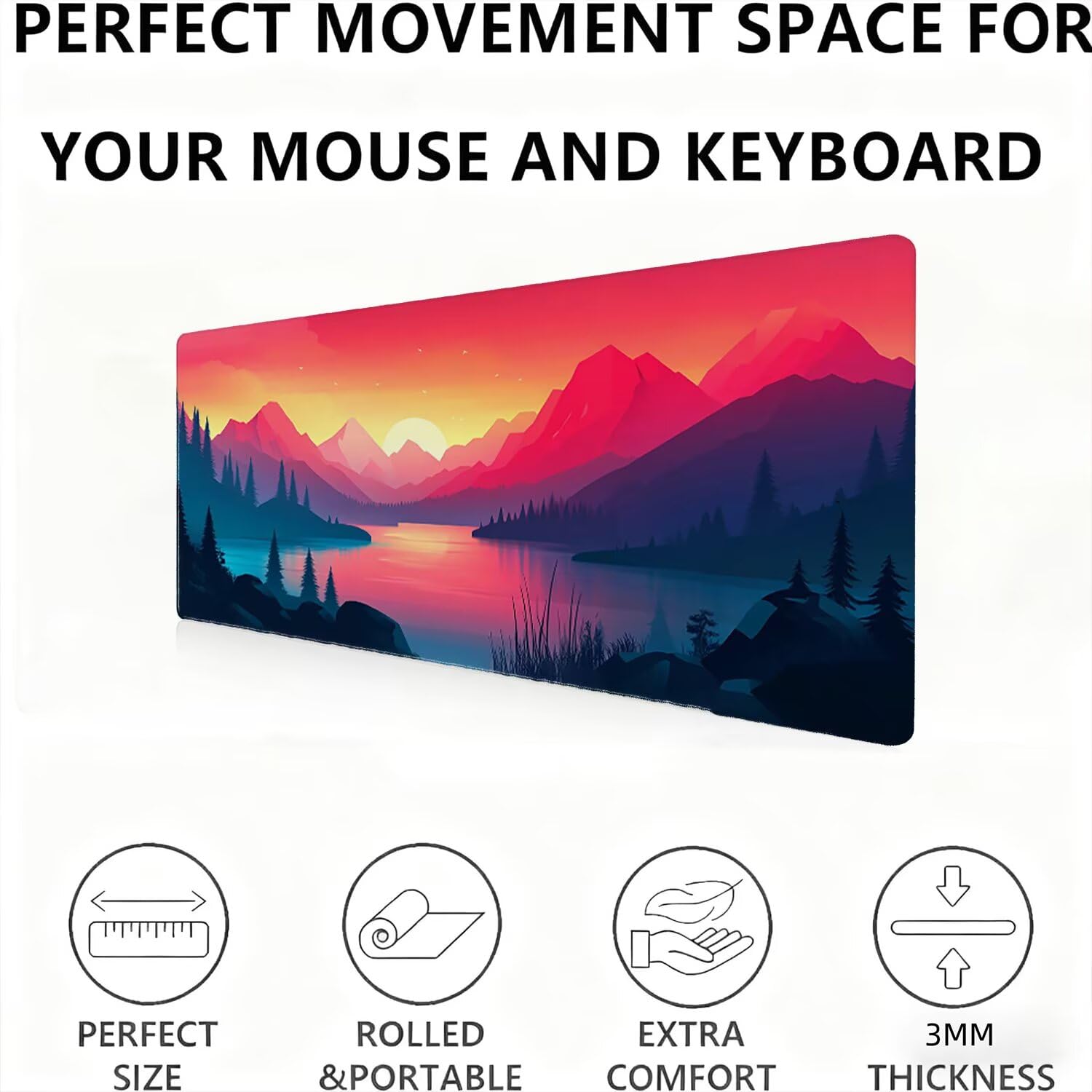 Podkładka pod mysz, podkładka pod mysz XXL 1200 x 600 podkładka pod mysz dla graczy, wodoodporna gumowa podstawa, duża podkładka pod mysz do gier na biurko szyte krawędzie wodoodporna antypoślizgowa