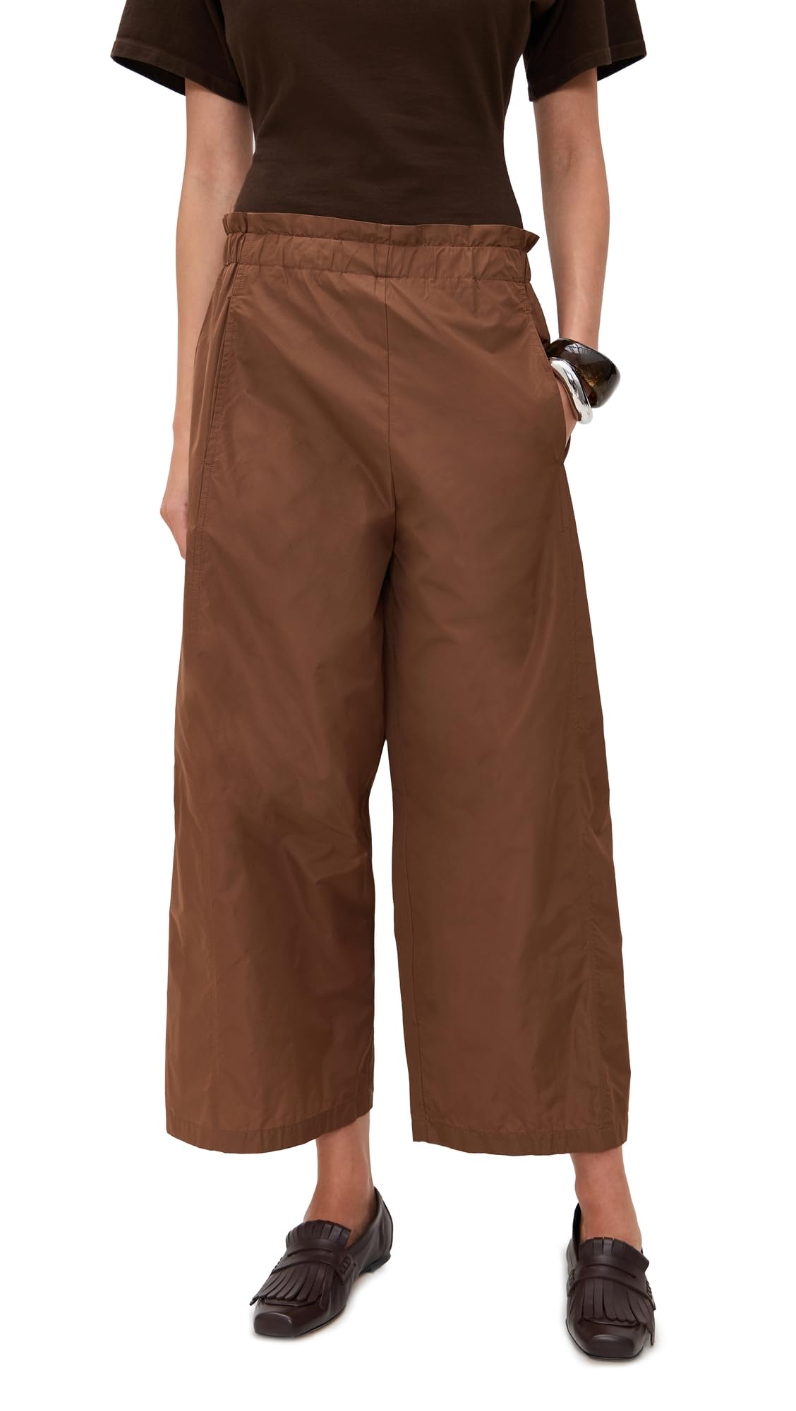 Womens Taffeta Pants with Elastic Waist