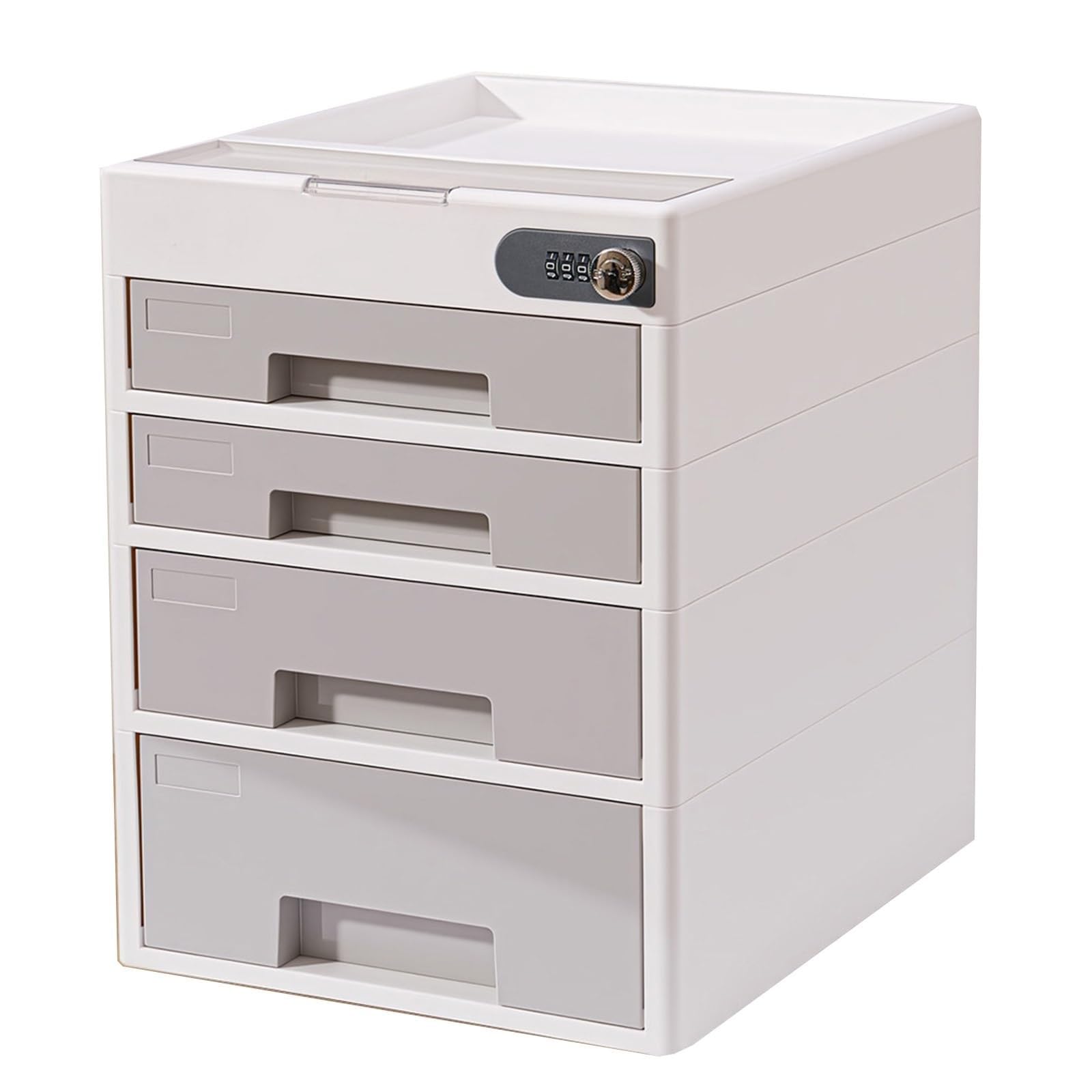 GUODDM Secure Password File Cabinet With Drawers – Desktop Storage Box For Office Desk Organization, Lockable Paper Document Holder For Home & Workplace Use