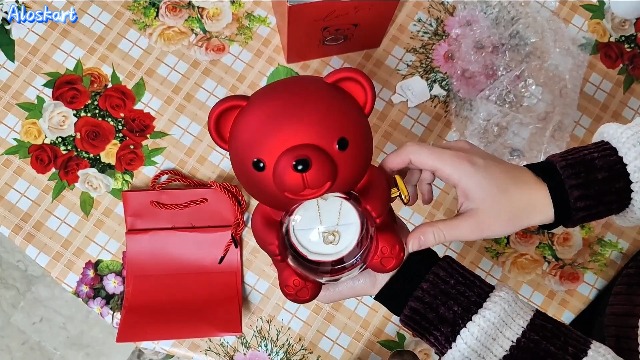 Orso Con Rosa Eterna E Collana - Regalo Romantico Per Lei - Foto 8