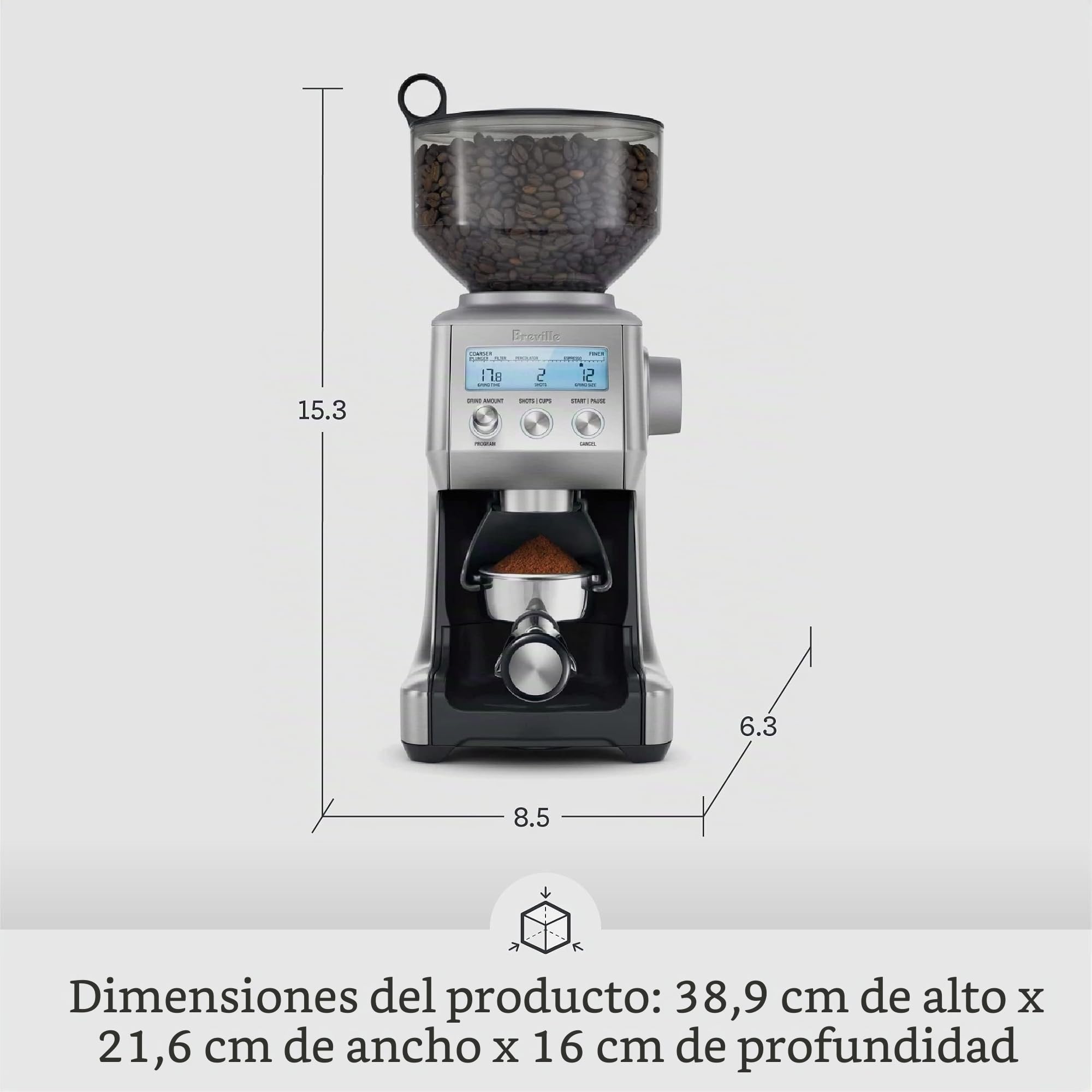 Breville BCG820BSSXL Smart Grinder Pro - Stainless Steel Conical Burr Coffee Grinder by Breville