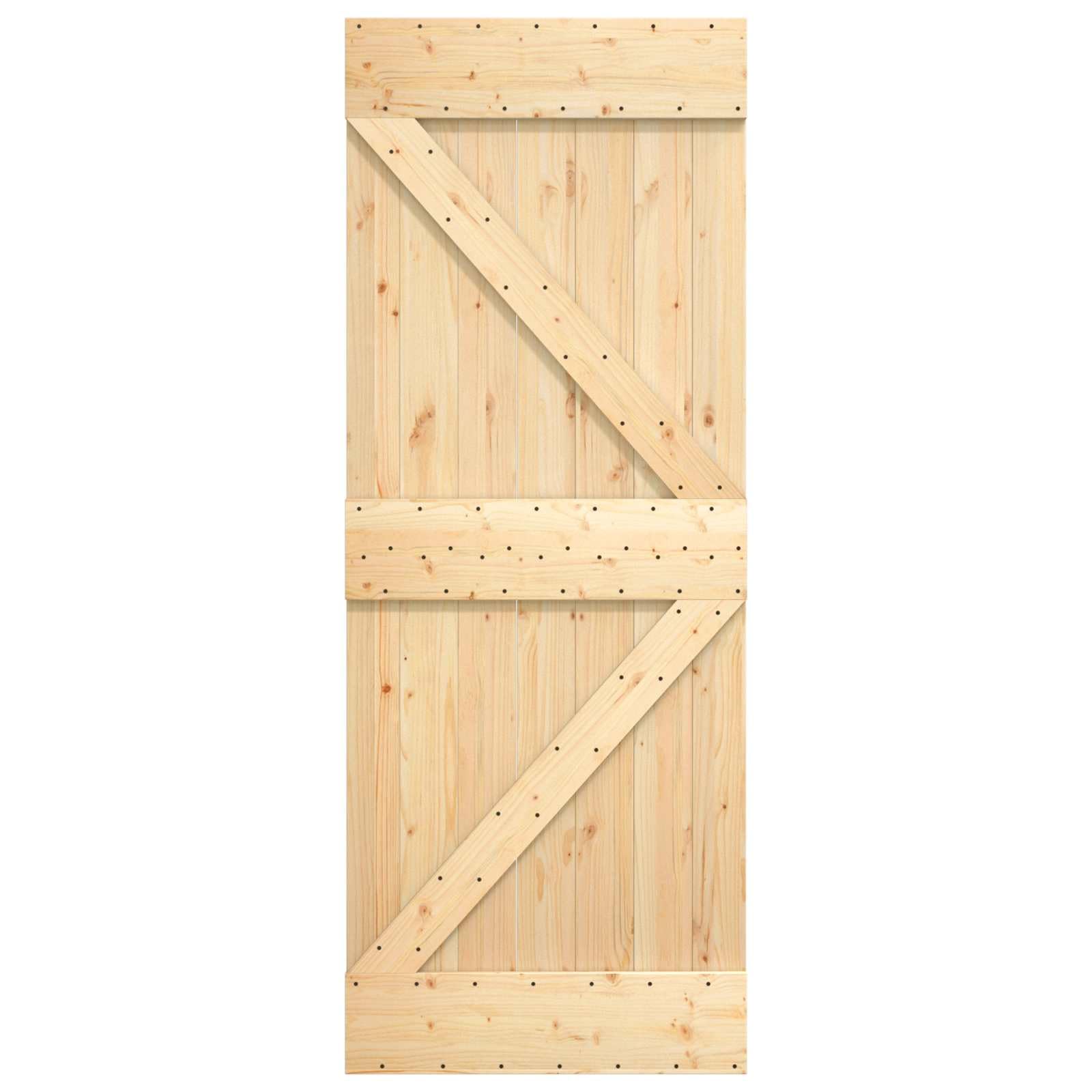 vidaXL Porta NARVIK Naturale 85 x 210 cm Legno di pino solido, Porta rettangolare moderna, in pino solido, salvaspazio, divisorio, design contemporaneo e funzionale