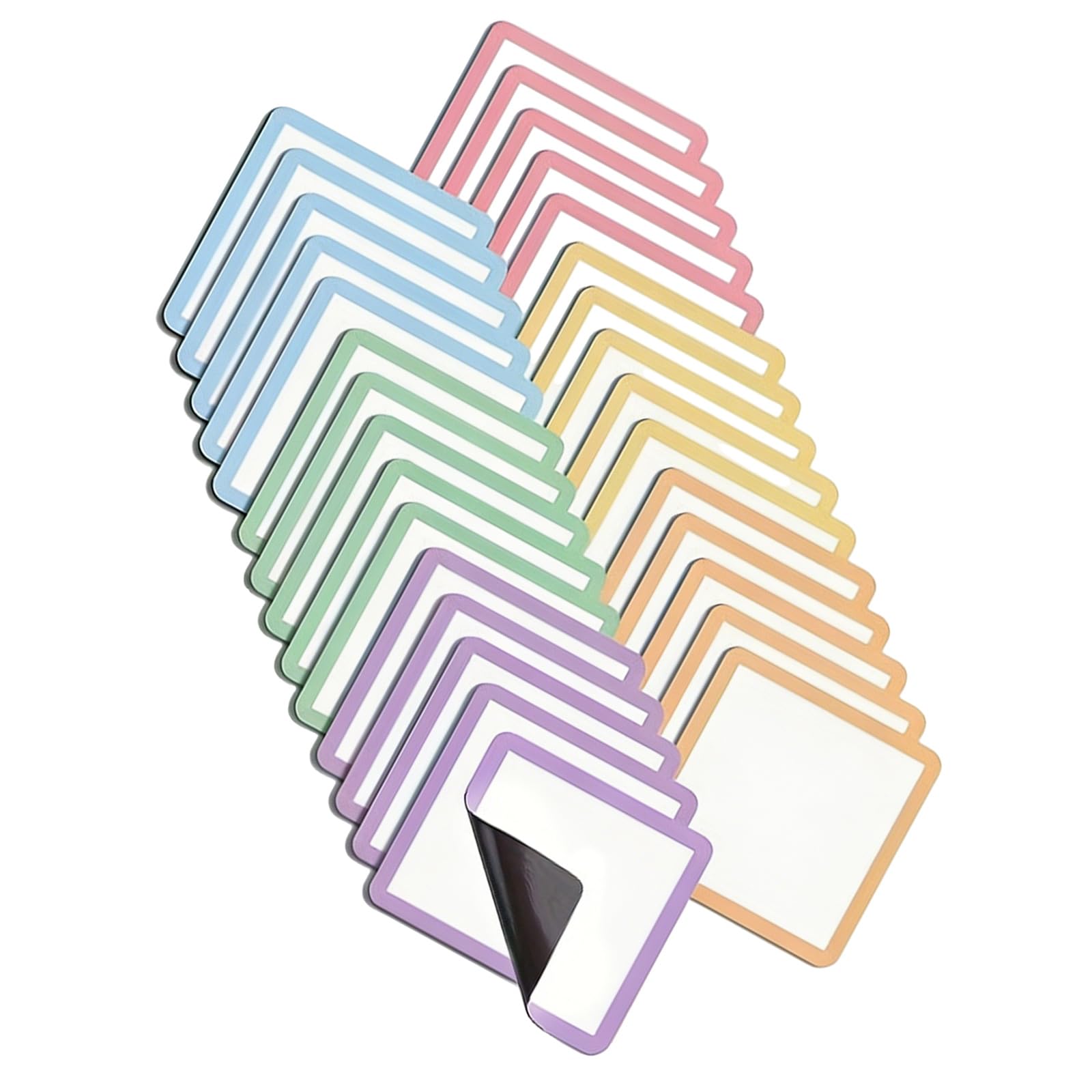 30 Etichette magnetiche cancellabili a secco Set etichette adesive forti in PVC cancellabili per lavagne per frigorifero Superfici metalliche Magnetiche riciclabili