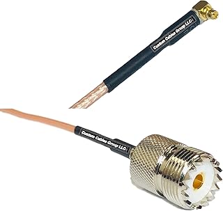 0.5 feet RG316 MMCX Male Angle to SO239 UHF Female RF Pigtail Coaxial Cable