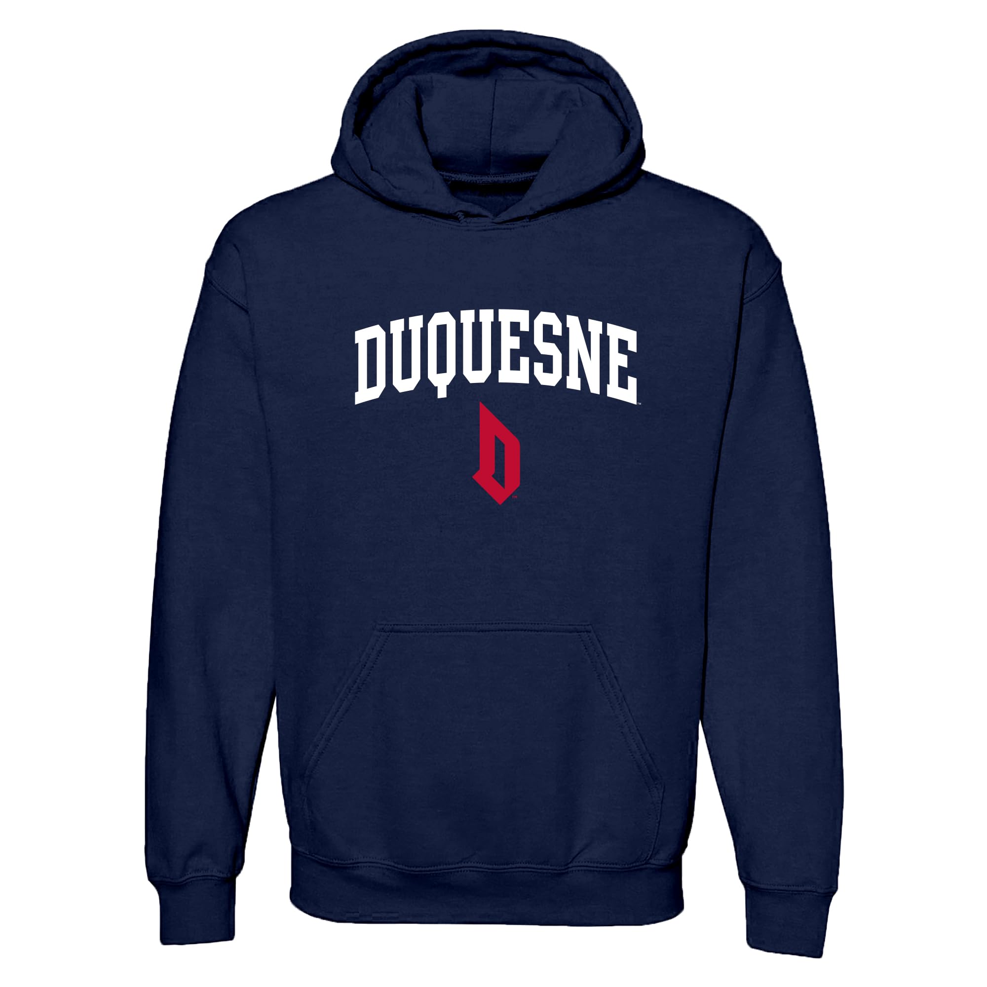 UGP Campus Apparel NCAA Officially licensed College - University Team Color Arch Logo Hoodie, Duquesne Dukes Navy, S โ image 1