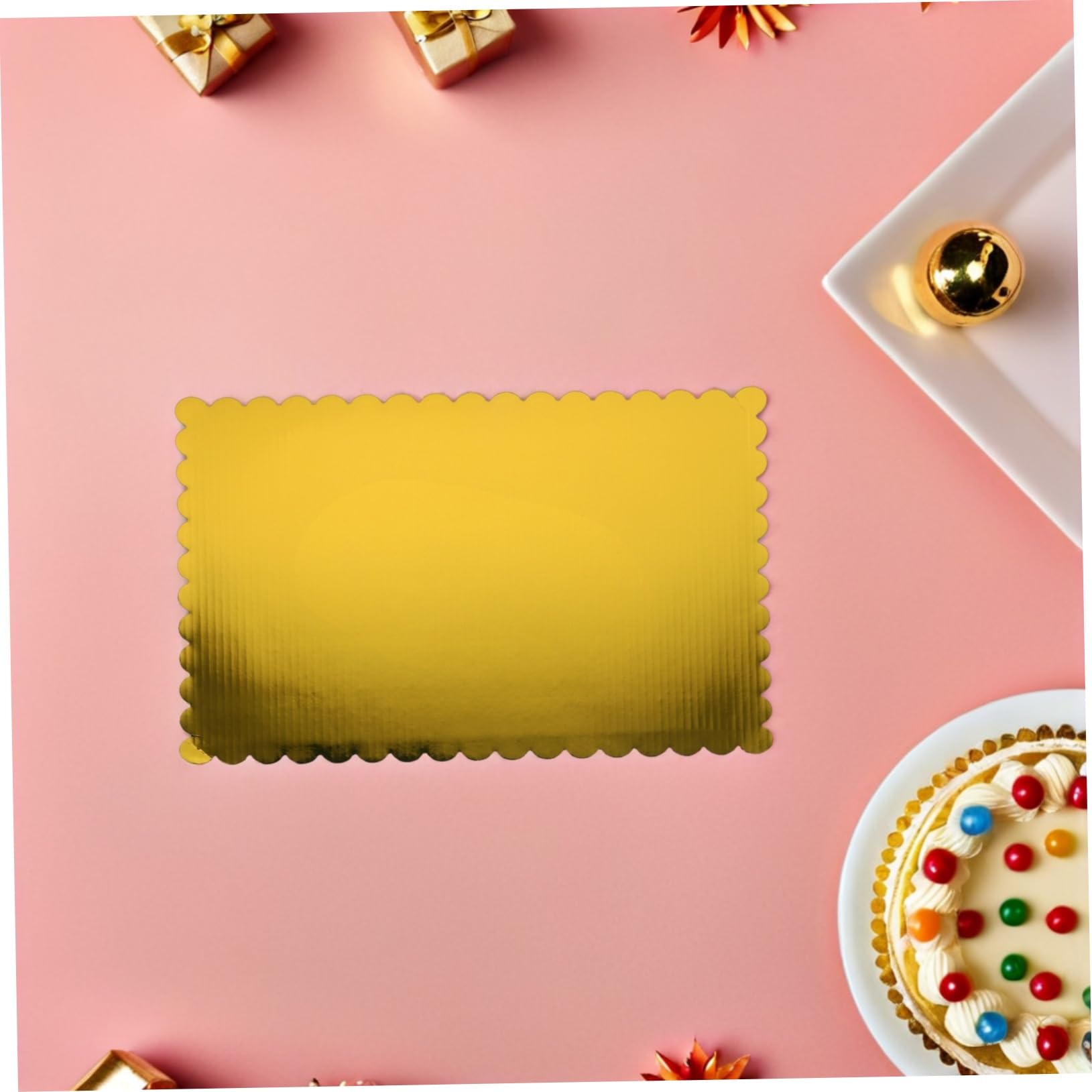 Cabilock 20pièces à Gâteaux Rectangulaires Carton Ondulé Base De Gâteau pour Gâteaux Feuille Support De Pâtisserie Jetable