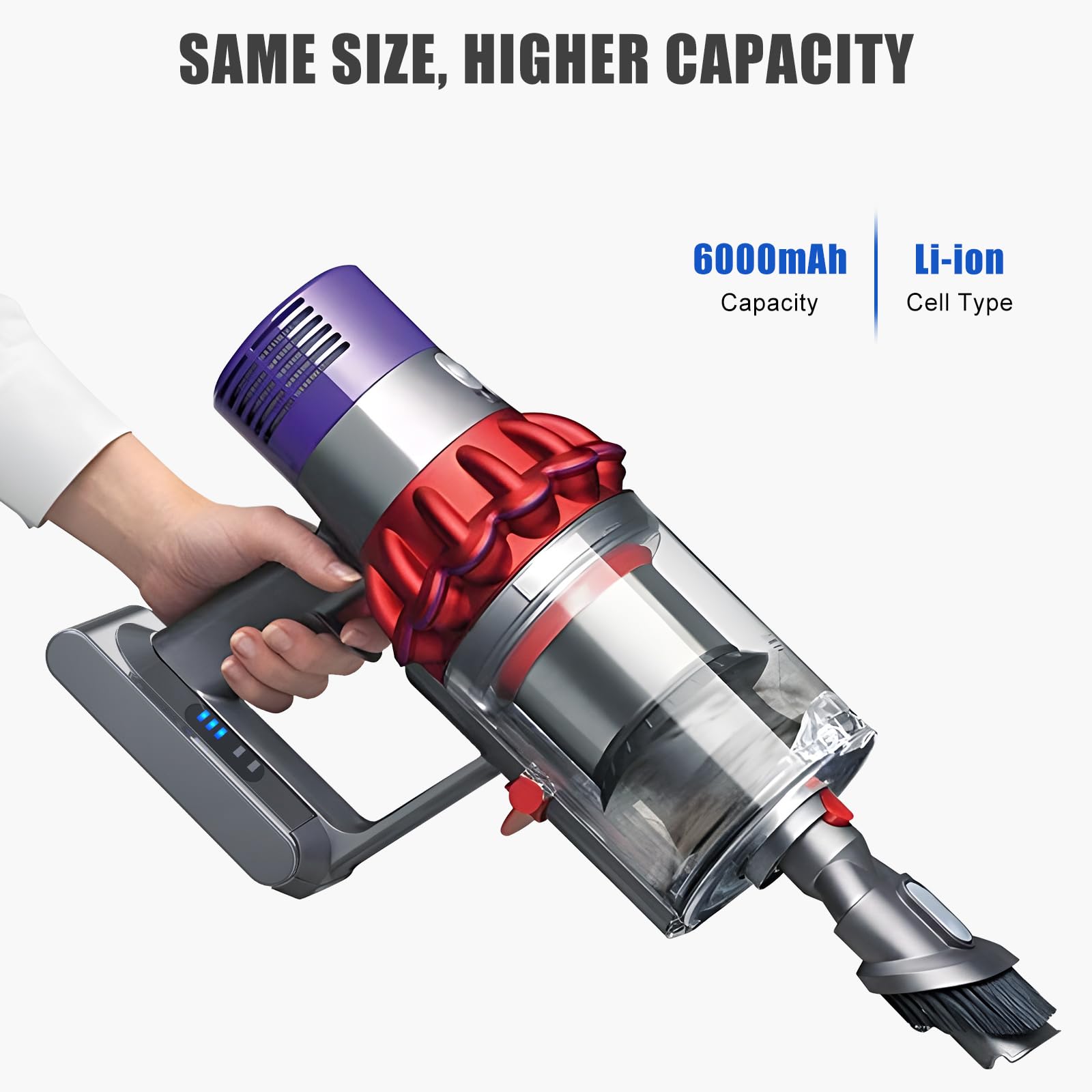 6000mAh Batteria per Dyson V10,SV12 Batteria di Ricambio per Dyson V10 Animal/ V10 Absolute/ V10 Motorhead Fluffy Aspirapolvere