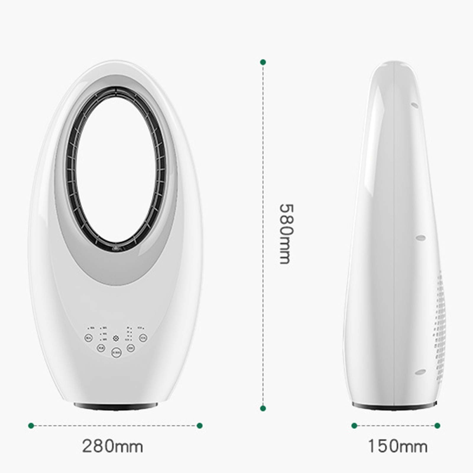 sunyu Ventilatore Senza Pale Moltiplicatore d'Aria Oscillante con Telecomando, 7.5h Timer, Touch, Regolazione a 3 Marce
