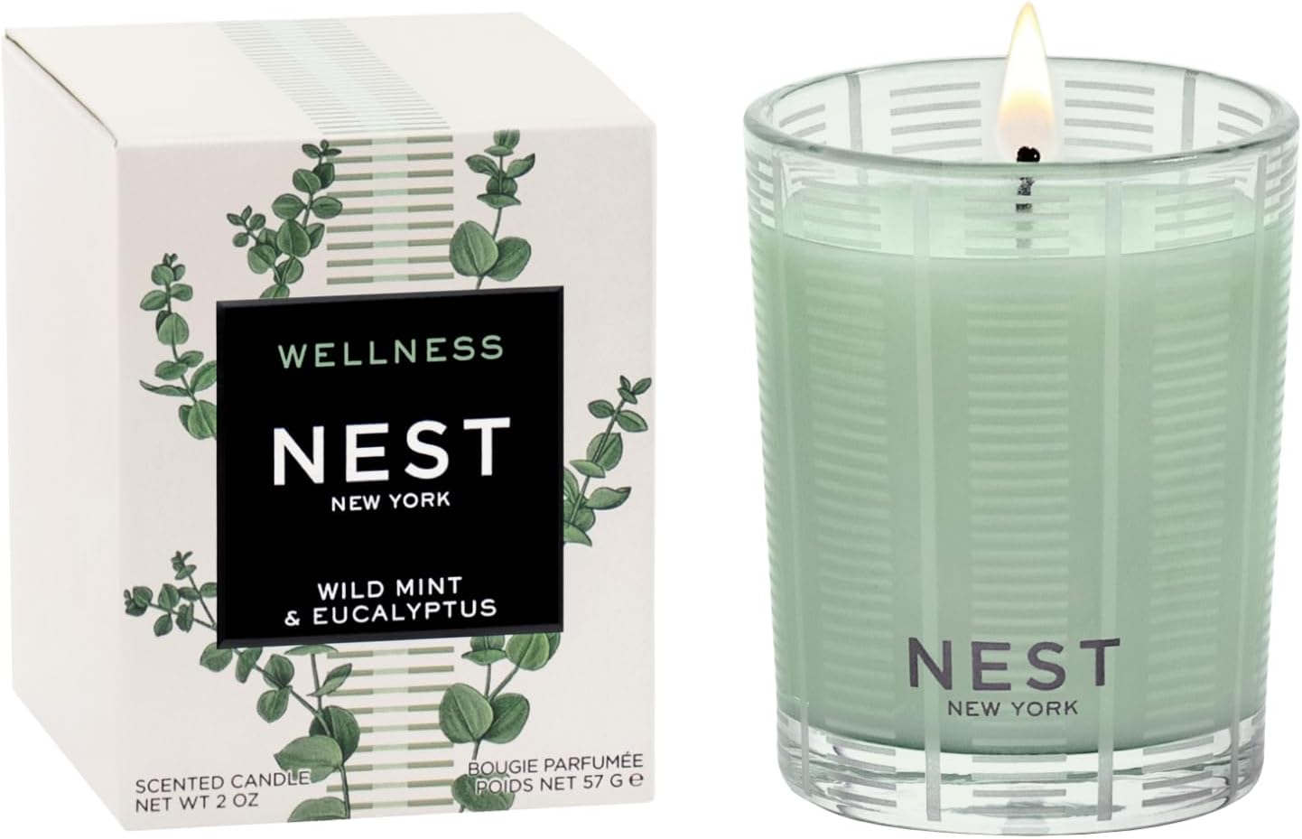 NEST New York Scented Votive Candle, Wild Mint & Eucalyptus – 2 oz – Up to 28-Hour Burn Time – Reusable Glass Vessel NEST New York Scented Votive Candle, Wild Mint & Eucalyptus – 2 oz – Up to 28-Hour Burn Time – Reusable Glass Vessel