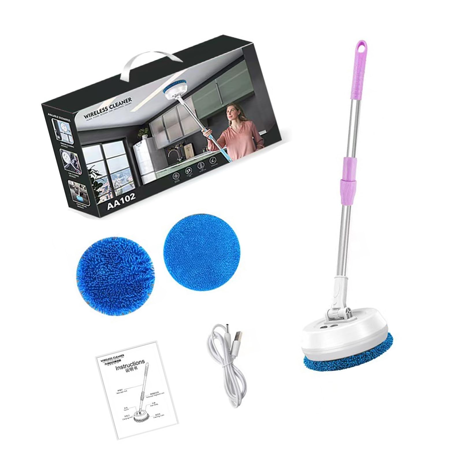 Jazuaiao Automated Wiping Robot Electric Telescopic Feature Efficient Removal Home Use Electric Extendable Glass
