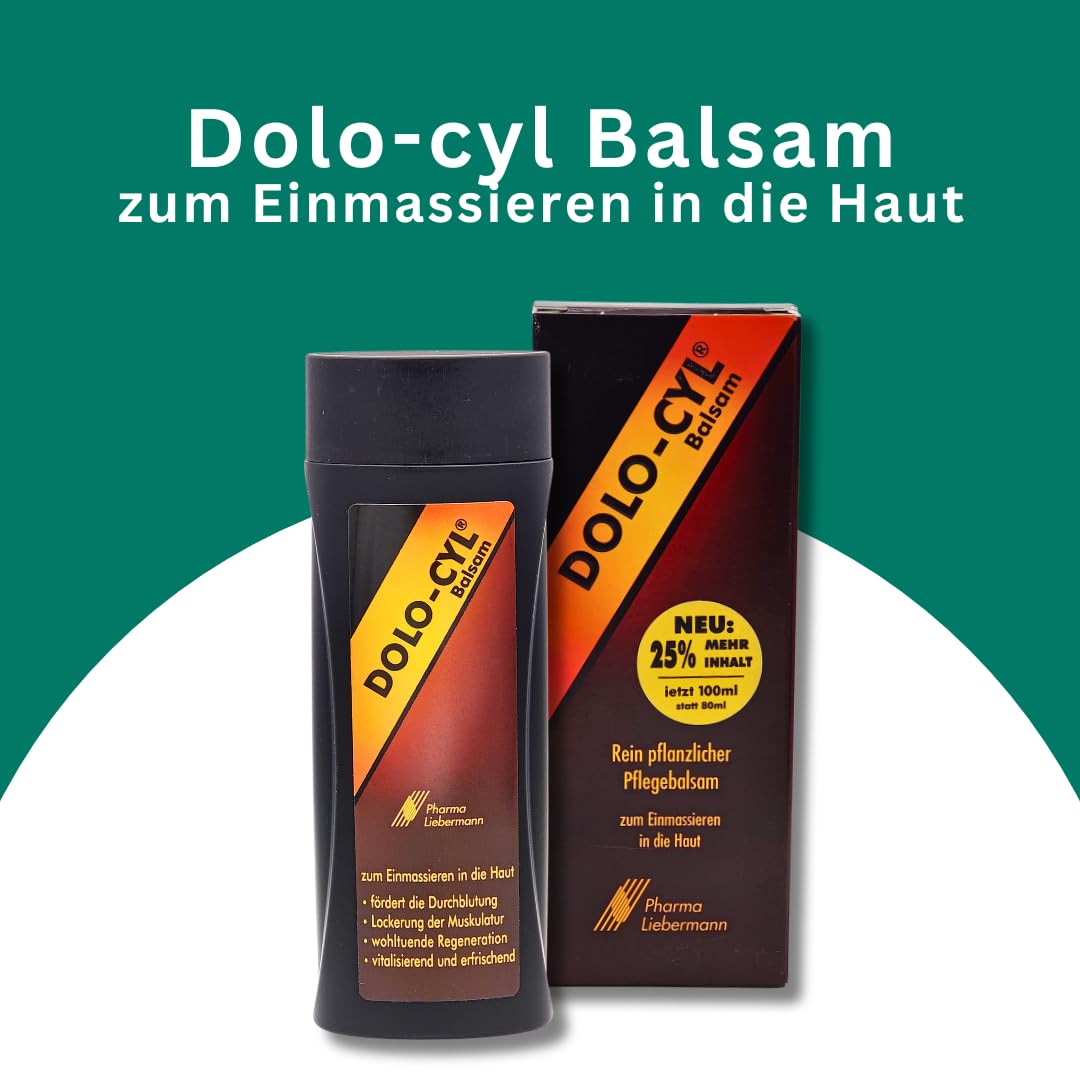 DOLO-CYL Balsam 3x 100 ml I Pflegebalsam mit ätherischen Ölen I Muskelschmerzen I Verkrampfungen I Muskelkater I Verspannungen I Arnika I Johanniskraut I Spar-Set plus Pharma-Perle give-away