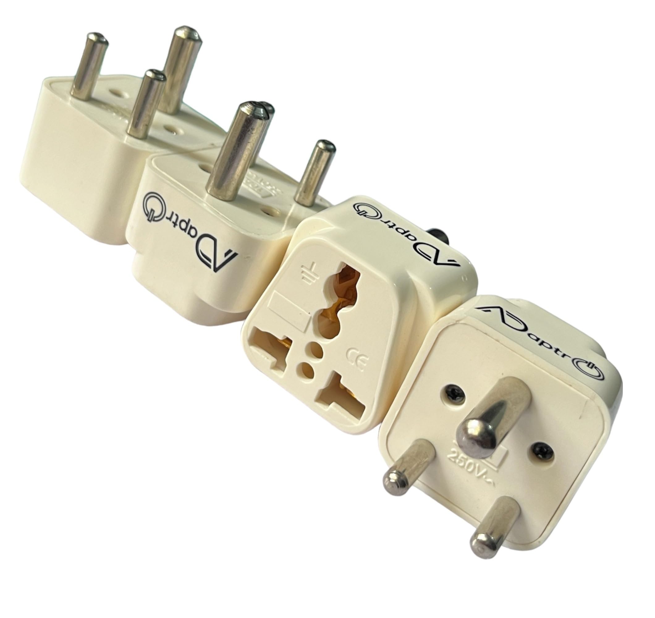 Type D Plug Adapter for USA, UK, Australia to India – Universal Travel Plug Converter for World-Wide Plug to Indian Sockets – Pack of 4 – White-image-34