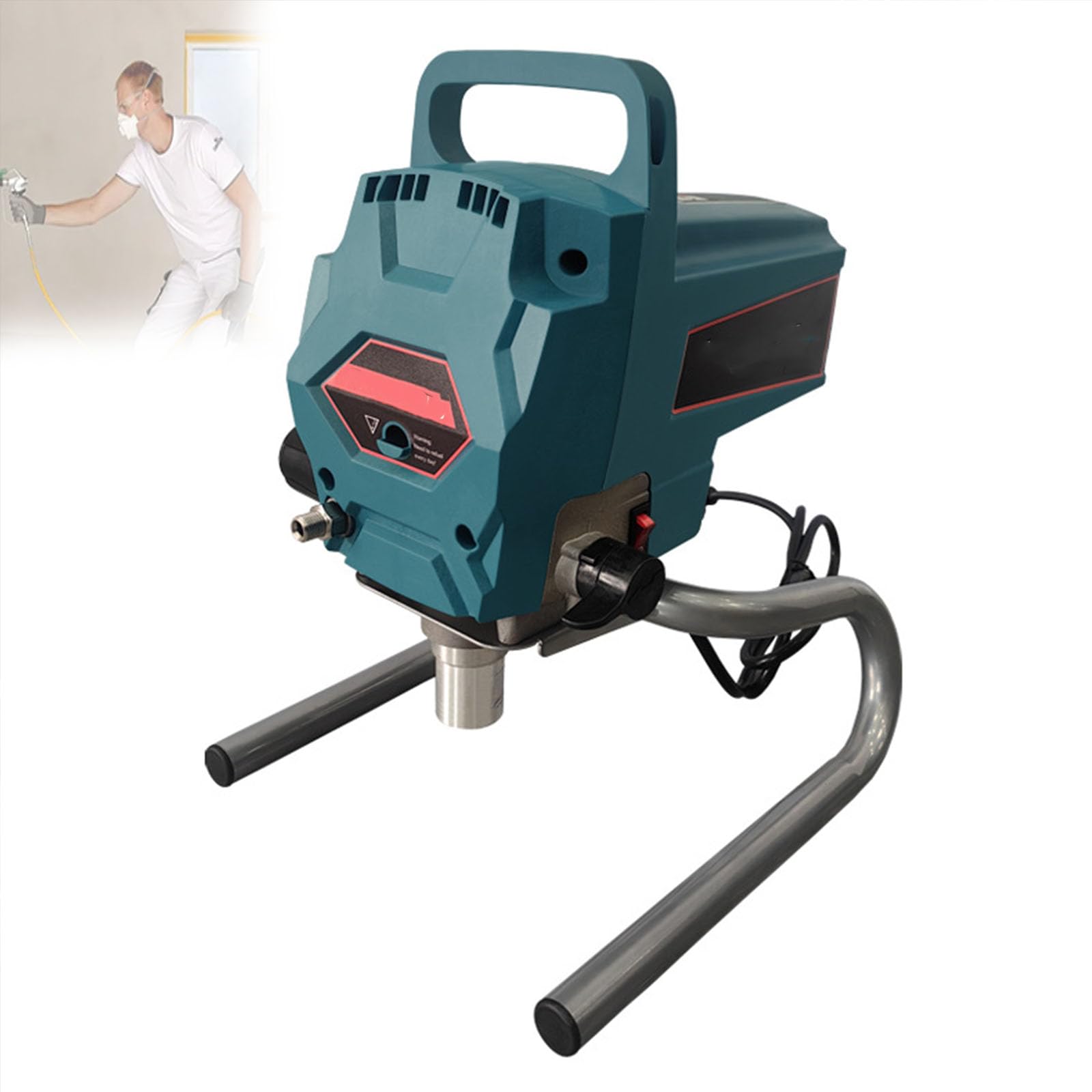 Bezpowietrzny Pistolet Do Malowania 950 W, Elektryczny Pistolet Do Malowania Z Przedłużką, Przepływ 2,5 L/min, Regulowane Ciśnienie, Do Stosowania Wewnątrz I Na Zewnątrz Domu, W Garażu