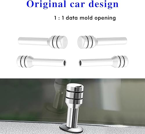 Miniatura 6 de 4 pernos de elevación de modificación de puerta de automóvil, 0.4 pulgadas x 1.9 pulgadas, perilla de metal para cerradura de puerta de vehículo,
