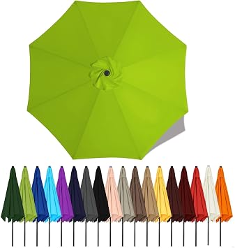 Umbrella Canopy Replacement Outdoor 6/8 Rib 6FT 7FT 8FT 9FT 10 FT 11FT, Market Patio Table Cover For Backyard Garden Courtyard Swimming Pool Lawn, Market Umbrella TopLight green,2.5m - 6Ribs