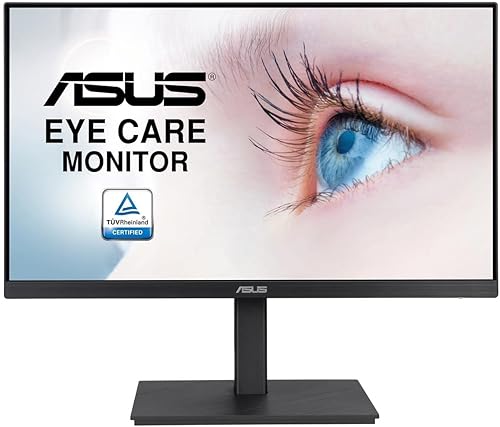 ASUS Monitor 1080P de 27 pulgadas (VA27EQSB) - Full HD, IPS, 75Hz, sincronización adaptativa, altavoces, cuidado de los ojos, luz azul baja, sin