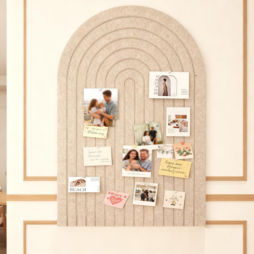 Foldable Photo Board, Self-Adhesive, 40 x 60 cm, 0.9 cm Thick Decorative Felt Notice Board with Self-Adhesive Tape, Photo Board, Memo Boards, Bulletin Board, Wall Decoration for School, Home, Office