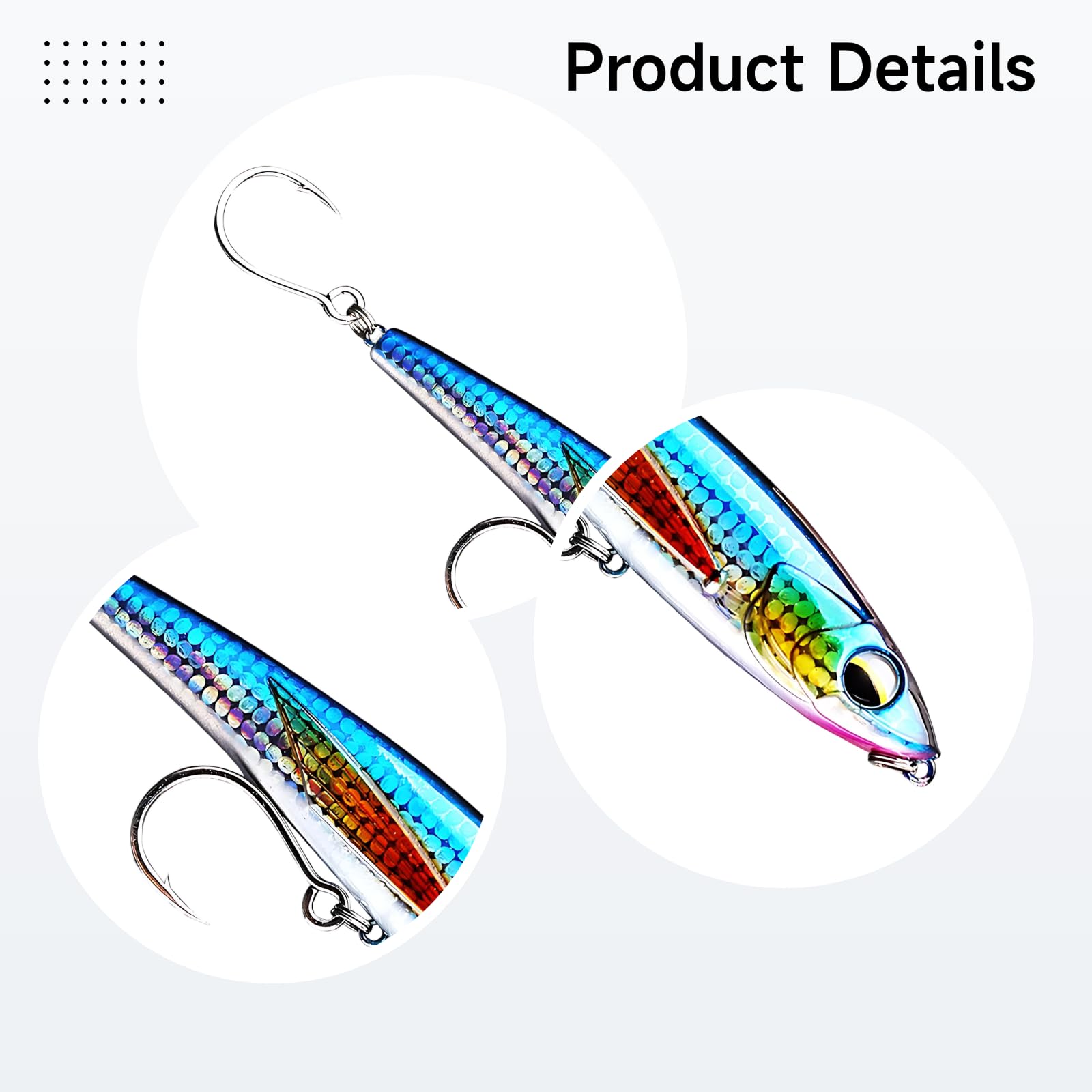 3 STK. Long Cast Pencil Köder, 12 cm, 50 g Meerwasser-Angelköder, realistische künstliche Ködersimulation, Harter Metallkörper, für Ozean-, Boots- und Küstenangeln, mit sauberem Lauf