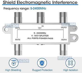 Amazon.com: Premium 4-Way Coax Splitter Combiner for CATV