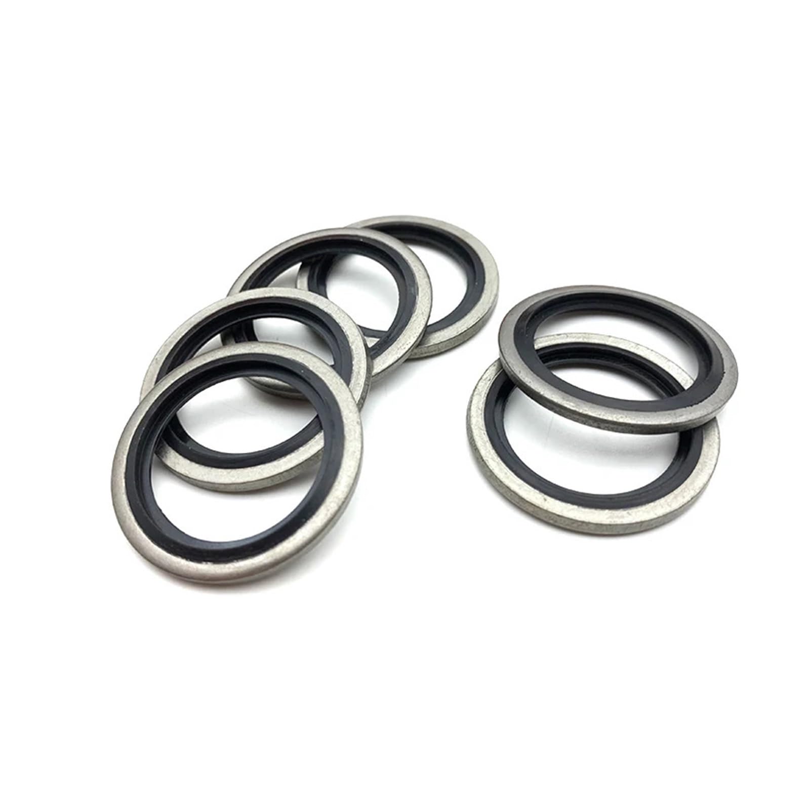 1/10 pièces NBR métal lié rondelle d'étanchéité haute pression hydraulique huile résistant caoutchouc joint torique tuyau d'huile bouchon de vidange joint joint kit 2 couleurs(304 NB