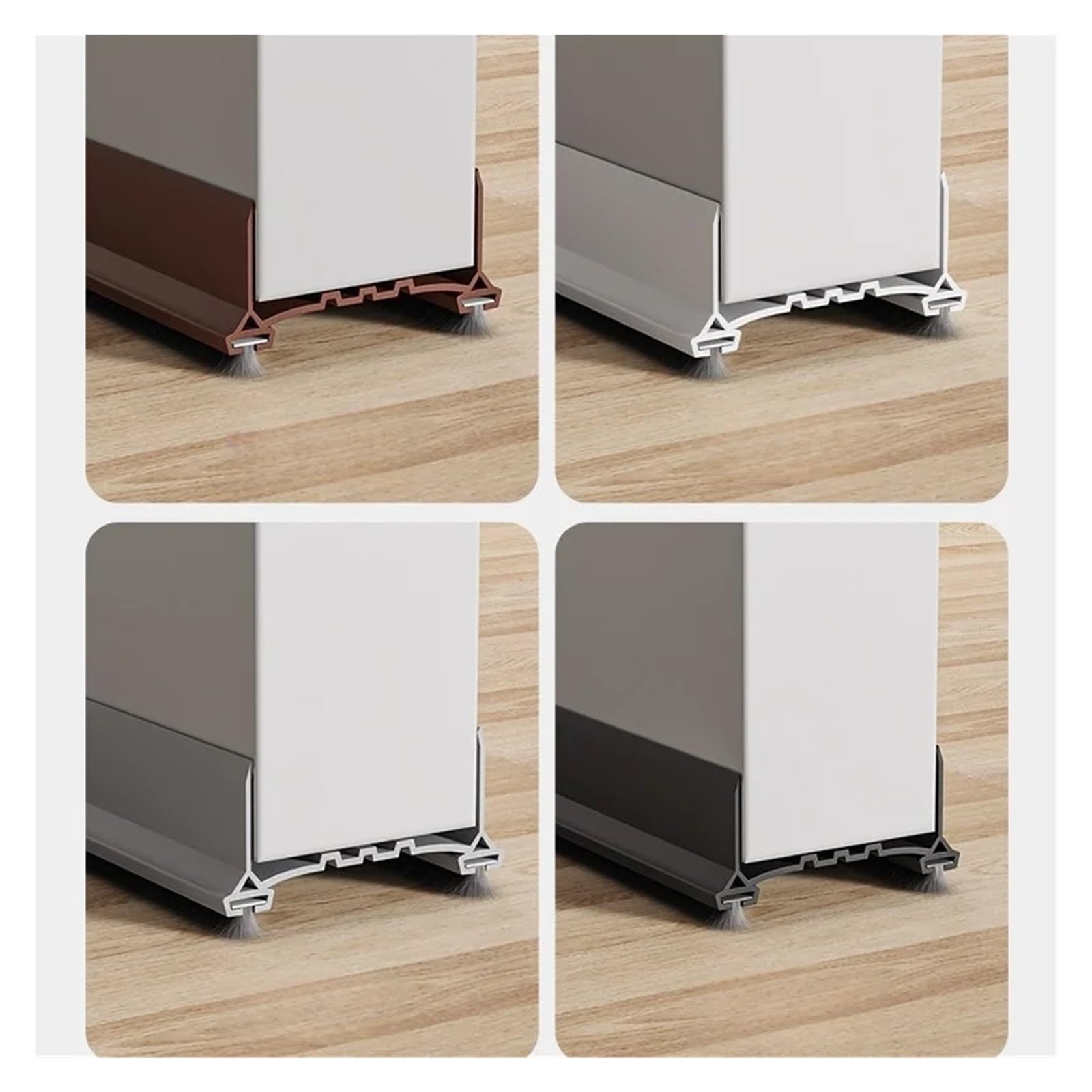 Draft Excluder For Doors 97cm Door Bottom Seal Strip With Brush PVC Dustproof Soundproof Snap-in Installation Gap Door Draft Stopper Weatherstrip(Black)