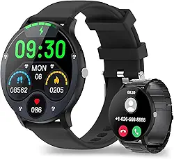 Relogio smartwatch, Relógio Inteligente Esportivo com Bluetooth, Monitor de Sono, Pressão Arterial e Frequência Cardíaca, Resistente à Água IP67, Relógio smartwatch com Lembrete por SMS