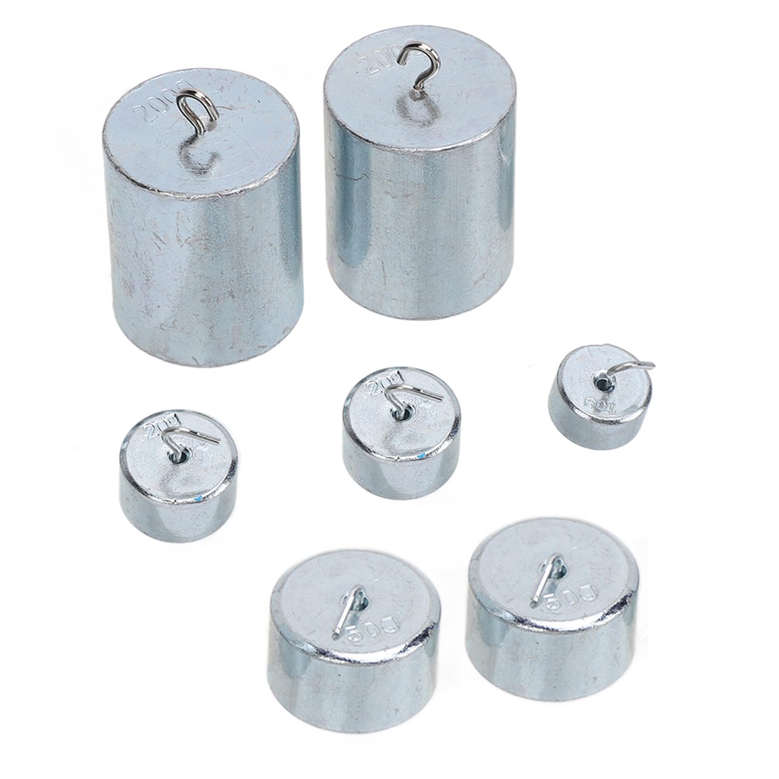 Pesi con Gancio Laboratorio 10g 20g 50g 200g Set di Pesi con Gancio Cromati Pesi con Gancio Scientifici per Laboratorio Scolastico