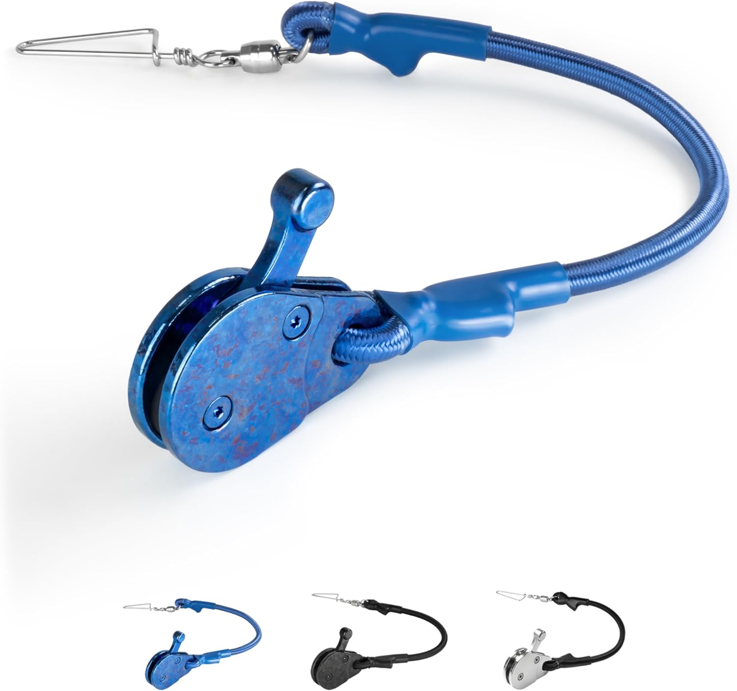 BLUEWING Self-serviceable Outrigger Line Lock Ultra Titanium Special Edition Heavy-Duty Detachable Outrigger Halyard Lock Pulley for Offfshore Fishing, Single Blue