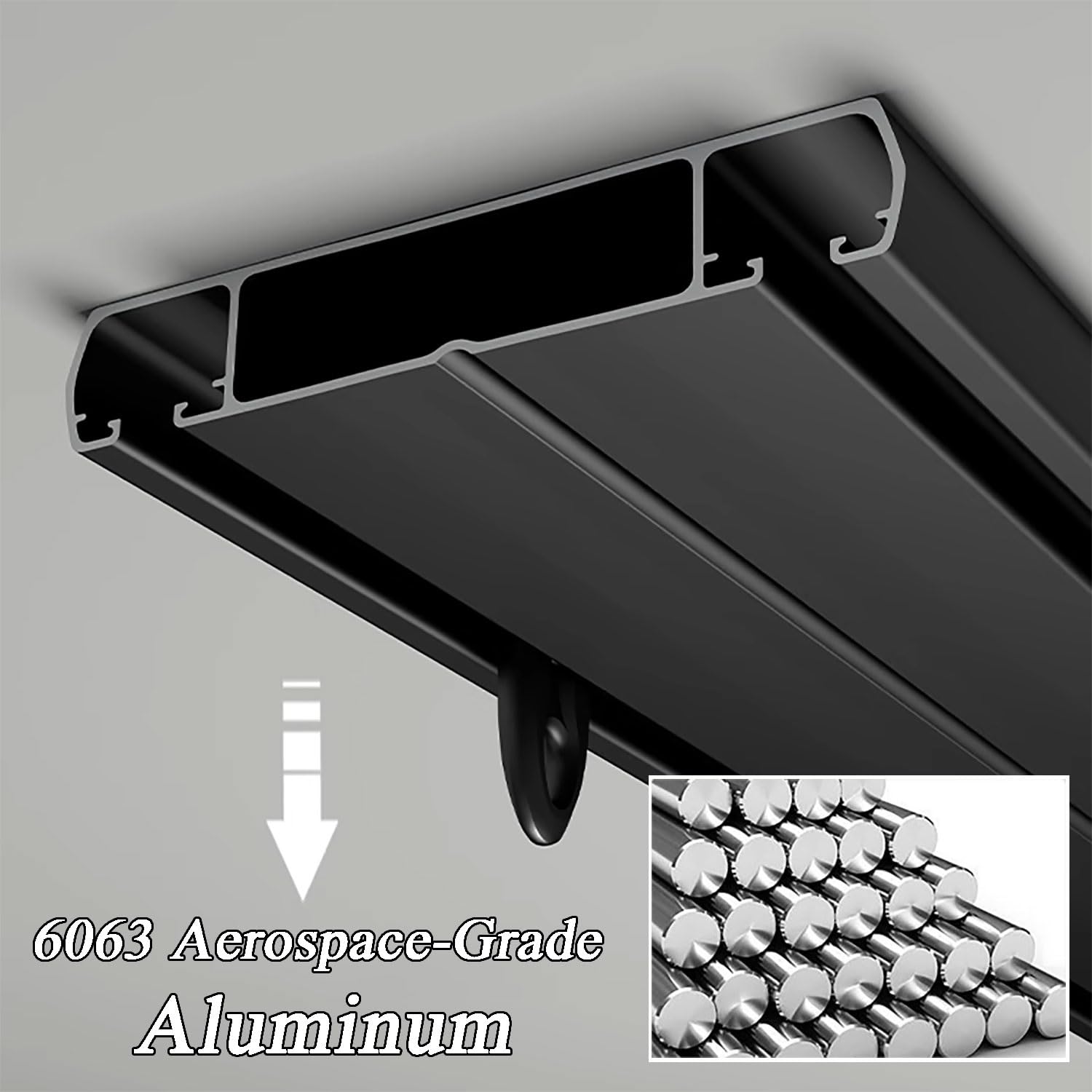 Rail à double rideauau plafond Avec galet Rail à rideaux en aluminium