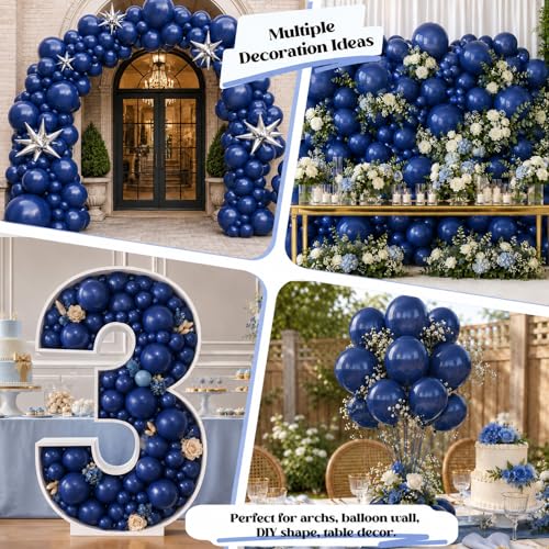 Image of Togvu Navy Blue Balloons, 50Pack 5 Inch Small Mini Dark Blue Latex Party Balloons for Birthday Graduation Retirement Sports Bachelorette Party Decorations Supplies