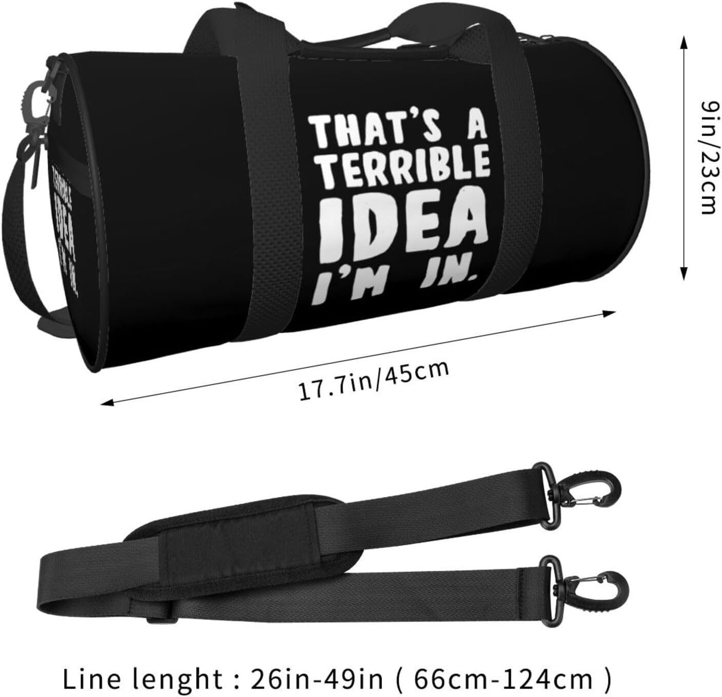That'S A Terrible Idea I'M In Duffel Bag Gym Bag Travel Sports Tote Large Foldable Beach Swim Yoga3