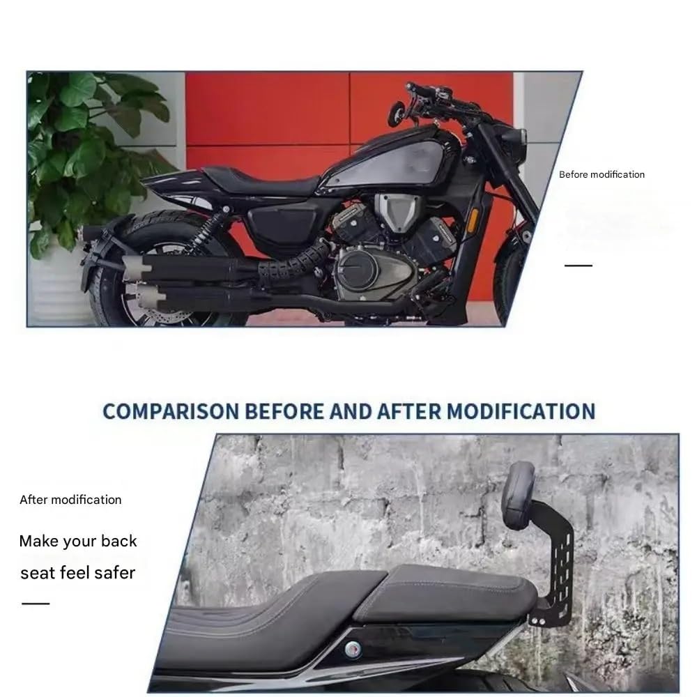 Poduszka oparcia pasażera motocykla Tylnego podłokietnika Pasuje do QJMOTOR SRV600 QJ Flash 600 i oparcia siedzenia pasażera Części modyfikacyjne Motocykl Sissy oparcie kierowcy z bagażnikiem