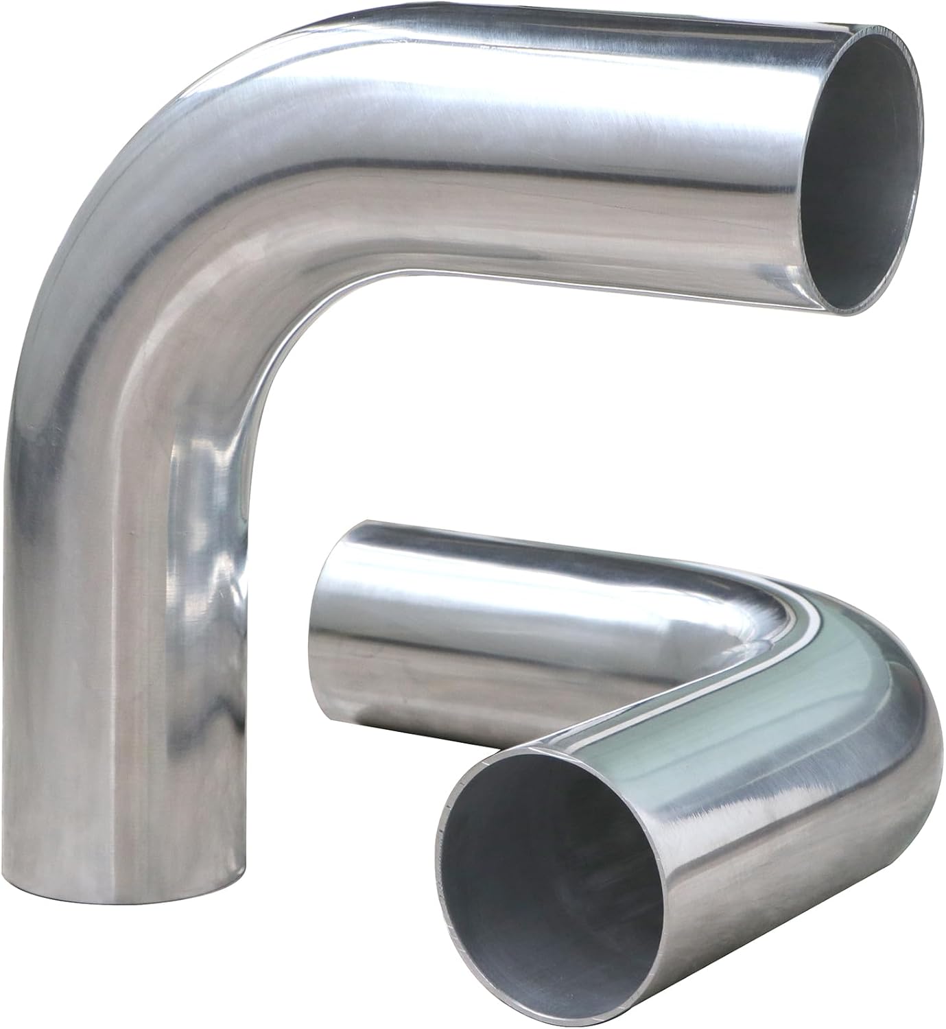 90 Degree Aluminum Elbow Tube 2.75" (70mm) OD, Aluminium Pipe 90 Degree Hollow Elbow Pipe, High Polishing (2.75" OD (70mm)-2PCS)