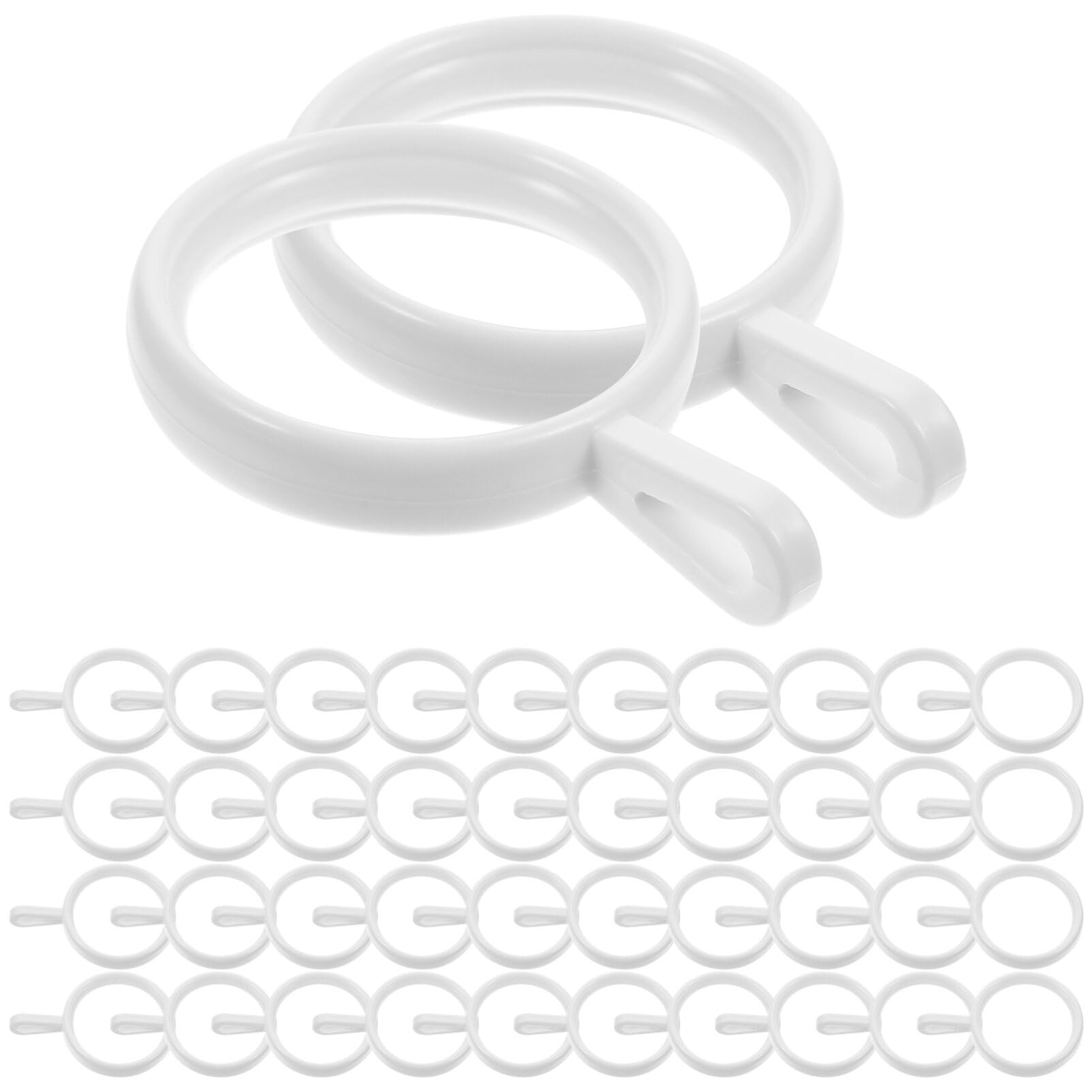 DECHOUS Anelli per Tende 190 Pezzi in Pp Bianco, Design Ispessito