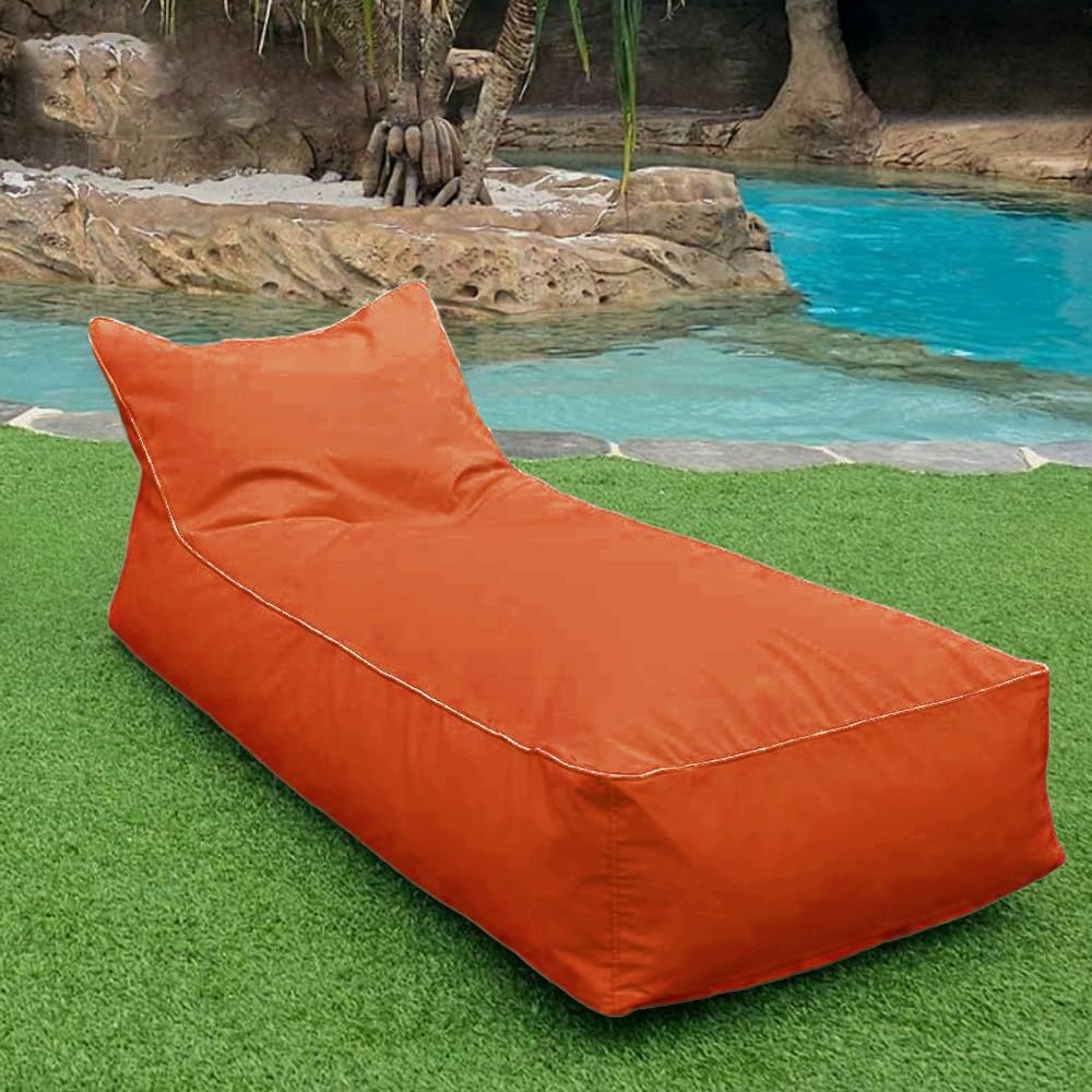 SXBCyan Funda For Puf De Exterior For Adultos, Impermeable, Oxford, Sin Relleno, For Jardín, Playa, Camping, Sofá Cama, Puf, Salón(Pure-Orange)