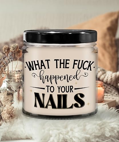 Miniatura 2 de Nail Tech Candle for Nail Technician Funny Manicurist Thank You Appreciation Present Idea for Christmas Birthday Swear 9 Oz. Vanilla Scented Soy Wax