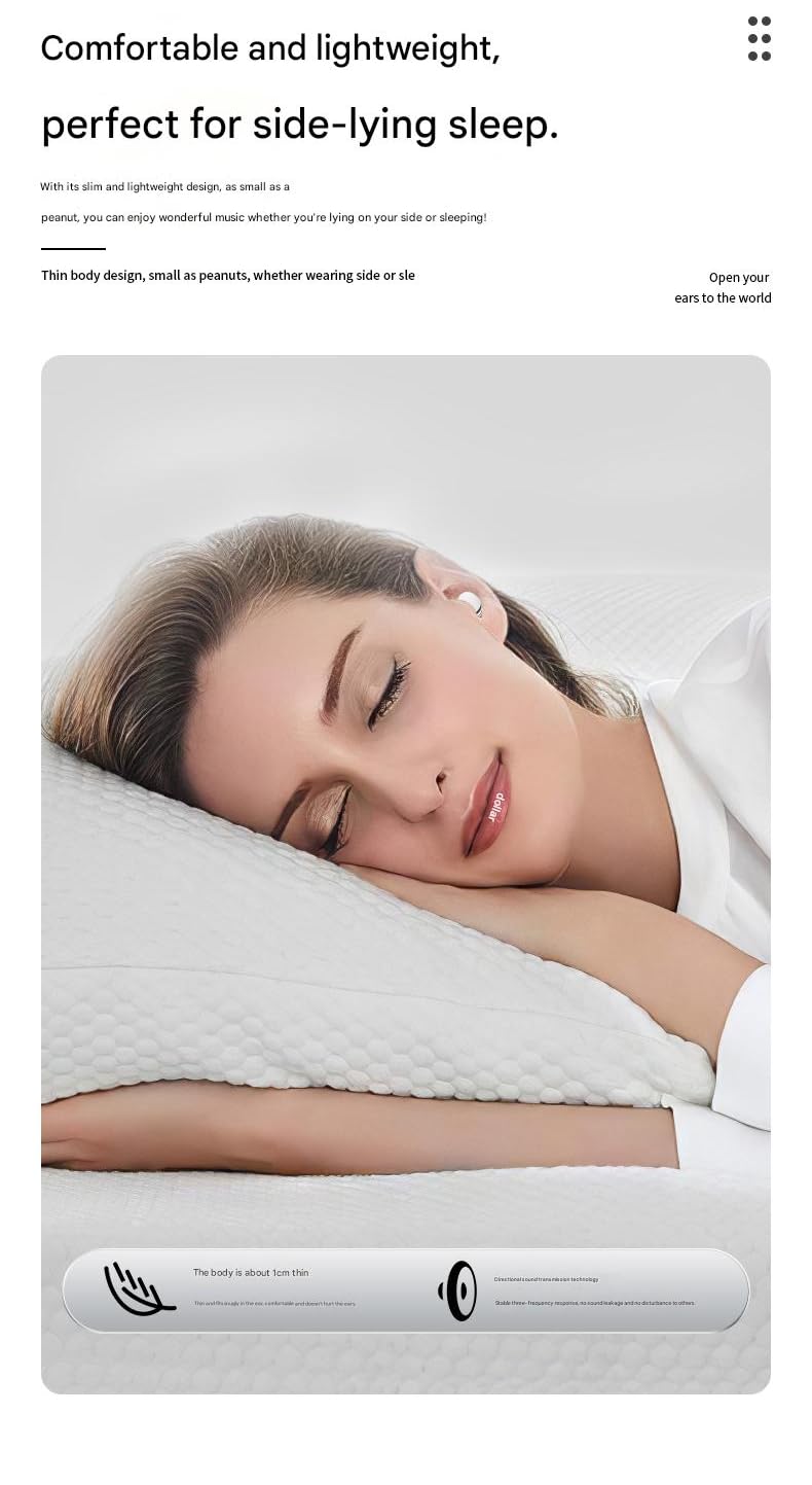 7S Pro Mini Invisible Sleep Earbuds Bluetooth 5.4 - Cuffie in-ear wireless ultra-piccole per chi dorme di lato, 48 ore di riproduzione, modalità notturna senza luce, impermeabile IPX5, microfono