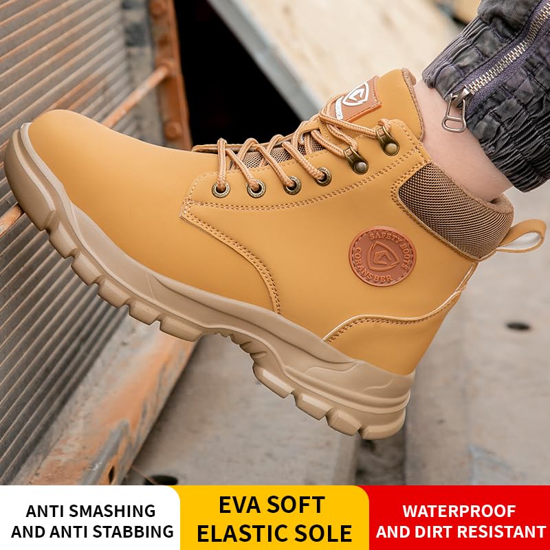 Image of Womens Steel Toe Boots Lightweight Comfortable Fashion Safety Boots Composite Toe Industrial Construction Work Shoes Men