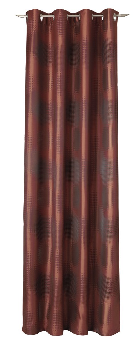 Deko Trends Vita Eyelet Curtain, Fabric, red/black, 245 x 146 x 0.1 cm