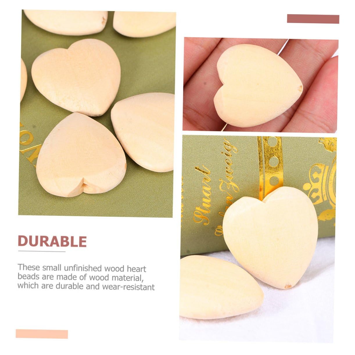 ABOOFAN 200stücke Unbehandelte Holzherzperlen Für Schmuckherstellung Herzform Bastelmaterial Für Valentinstag Deko Und Naturmaterialien Für Kreative Projekte