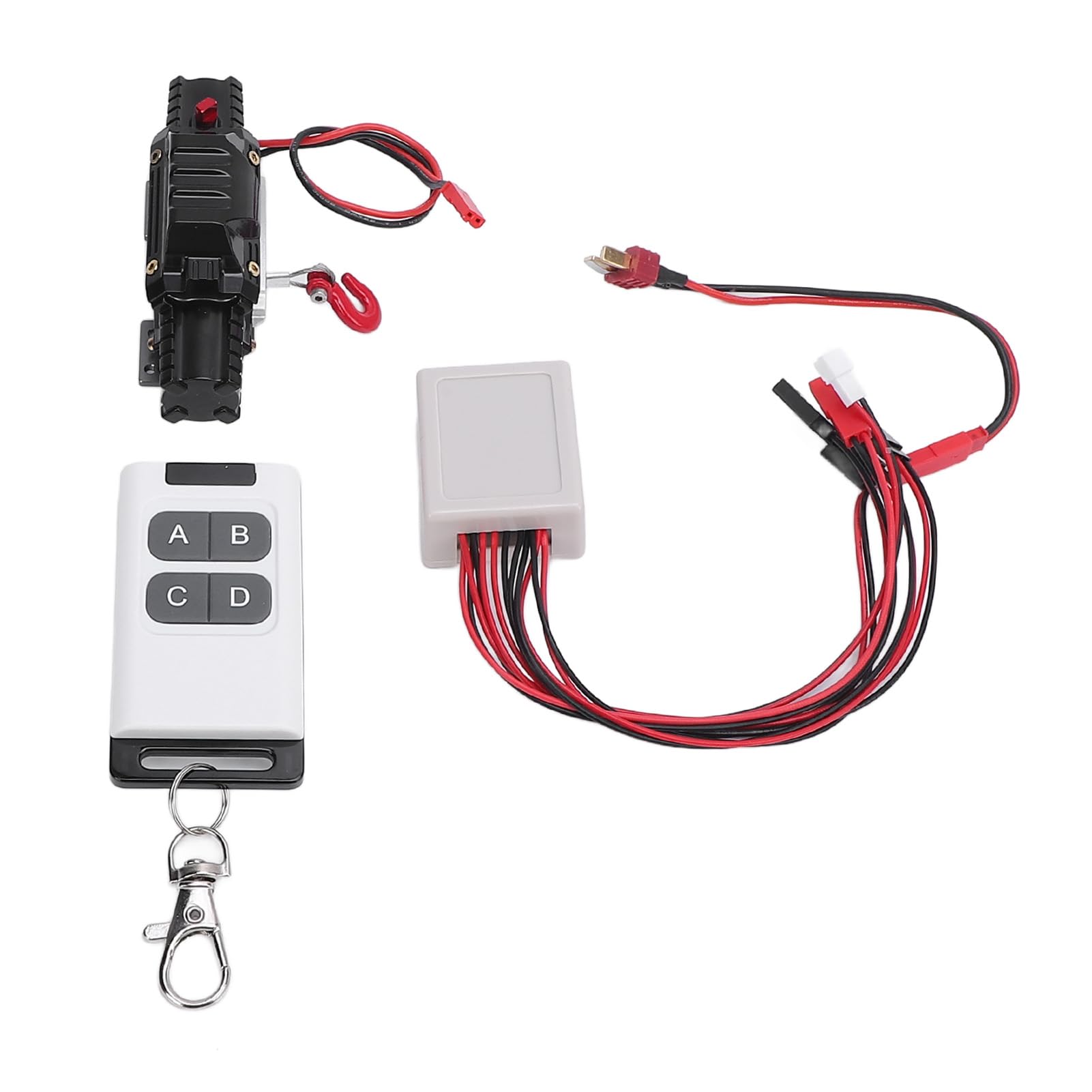 Wciągarka Samochodowa RC z Dwoma Silnikami, Konstrukcja ze Stopu Aluminium i Pilotem do Ciężarówek Gąsienicowych w Skali 1/8 1/10, Napięcie Robocze 5 V–11 V, Siła Uciągu 8–15 Kg