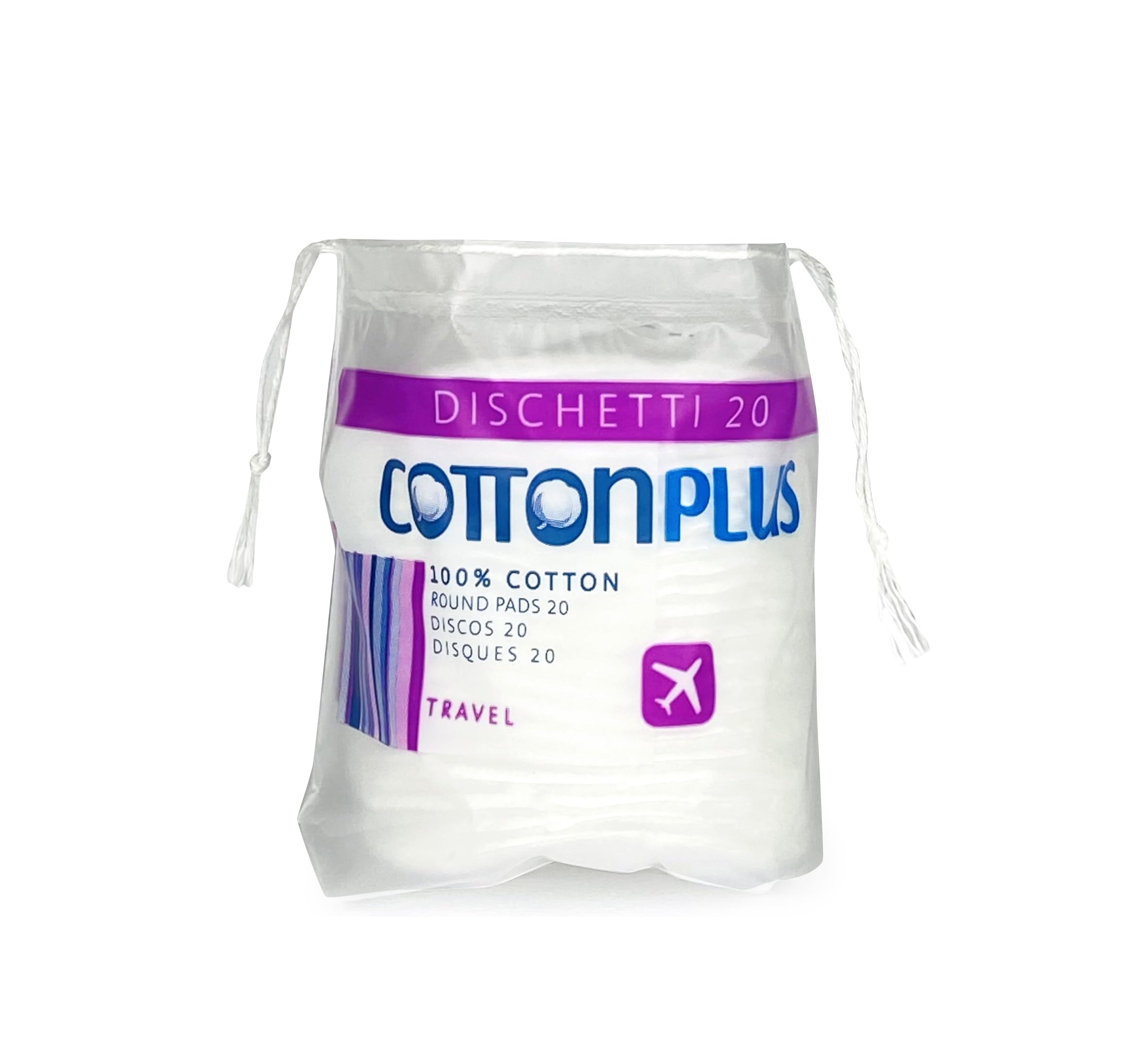 Cotton Plus - Discos desmaquillantes para la limpieza facial suaves y resistentes, 20 unidades